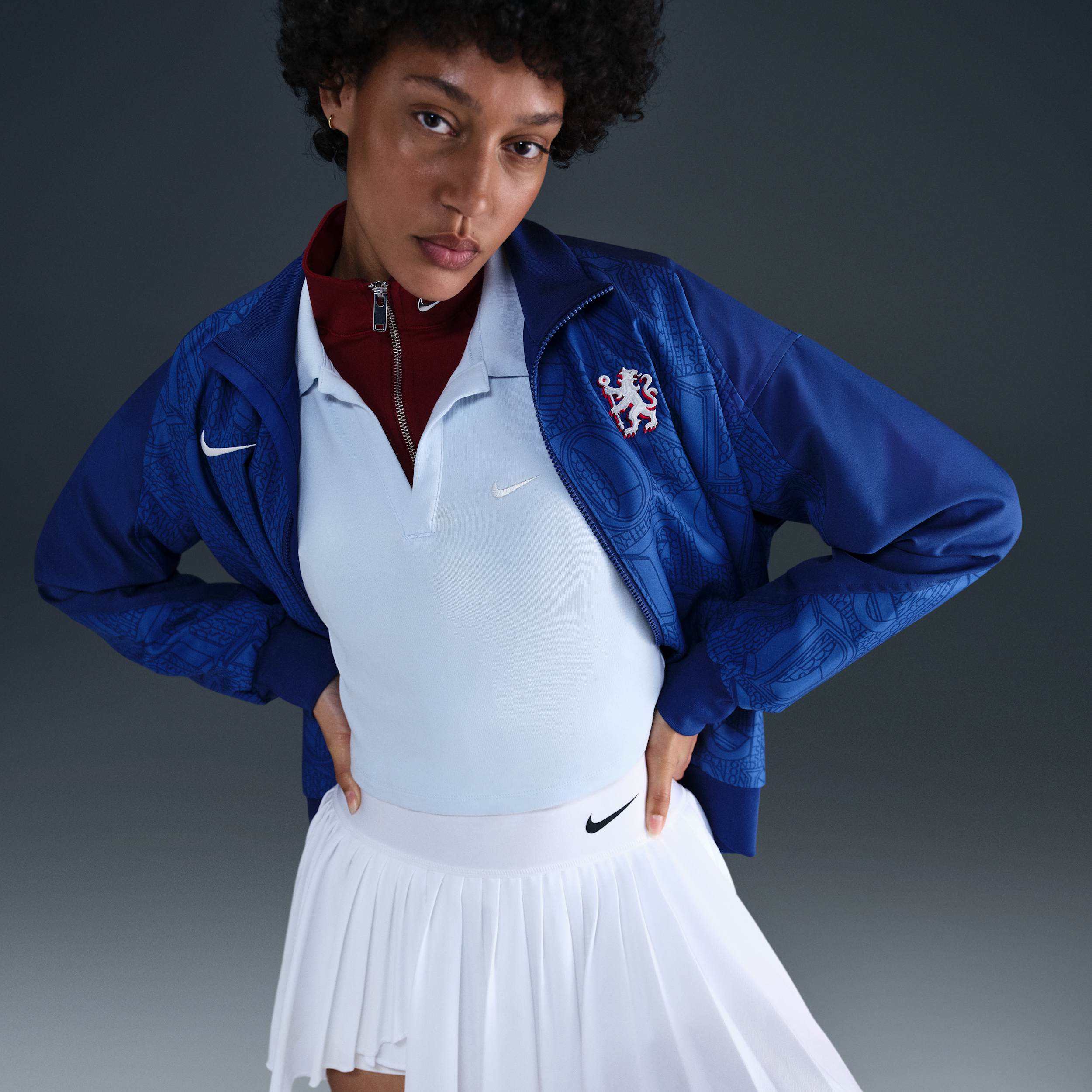 Thumbnail - FC Chelsea Strike Nike Dri-FIT Fußball-Hymnenjacke (Damen) - Blau