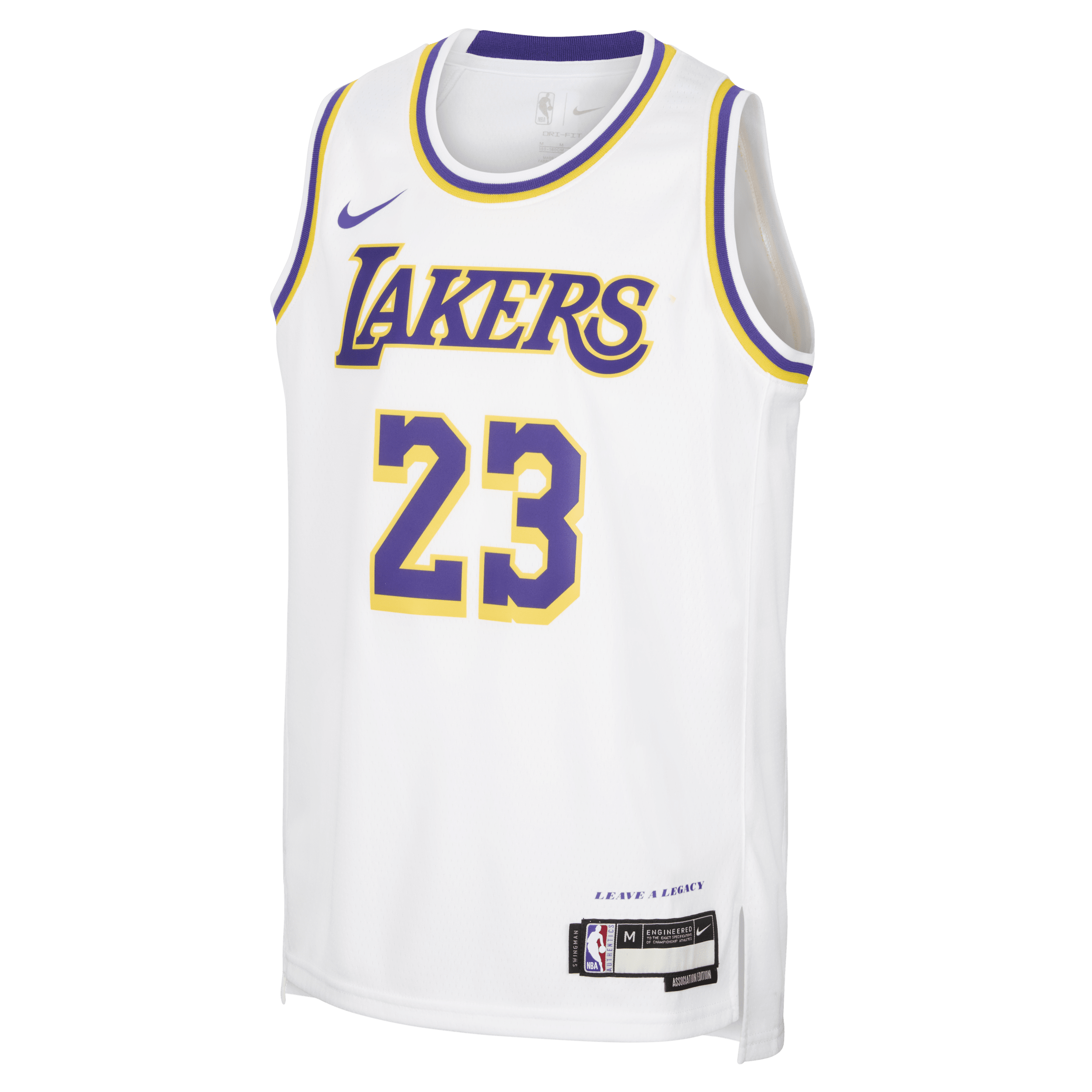 Nike Lebron James Los Angeles Lakers Icon Edition 2022 23 Swingman NBA-jersey met Dri-FIT voor kids Wit