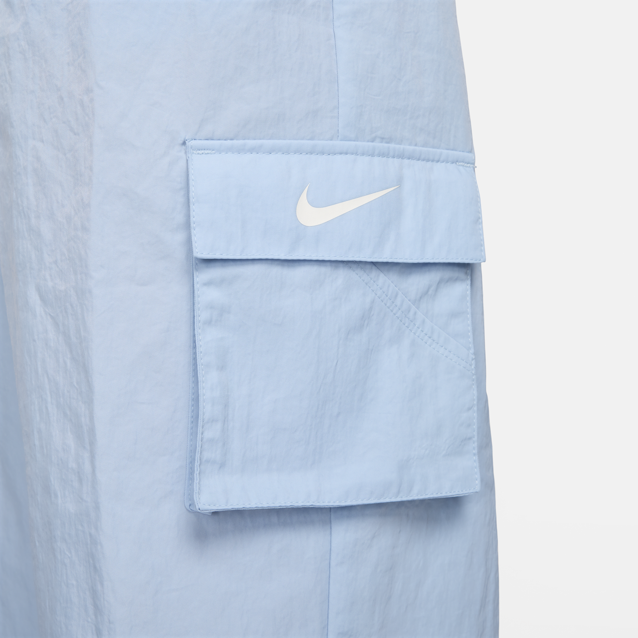 Nike Sportswear Essential Geweven cargobroek met hoge taille voor dames Blauw