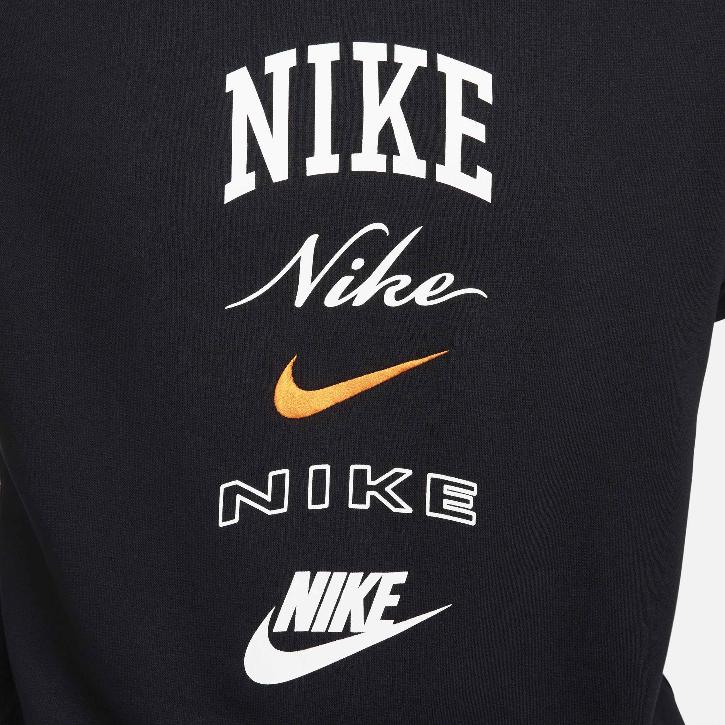 Nike Club Fleece sweatshirt met ronde hals en lange mouwen voor heren Zwart