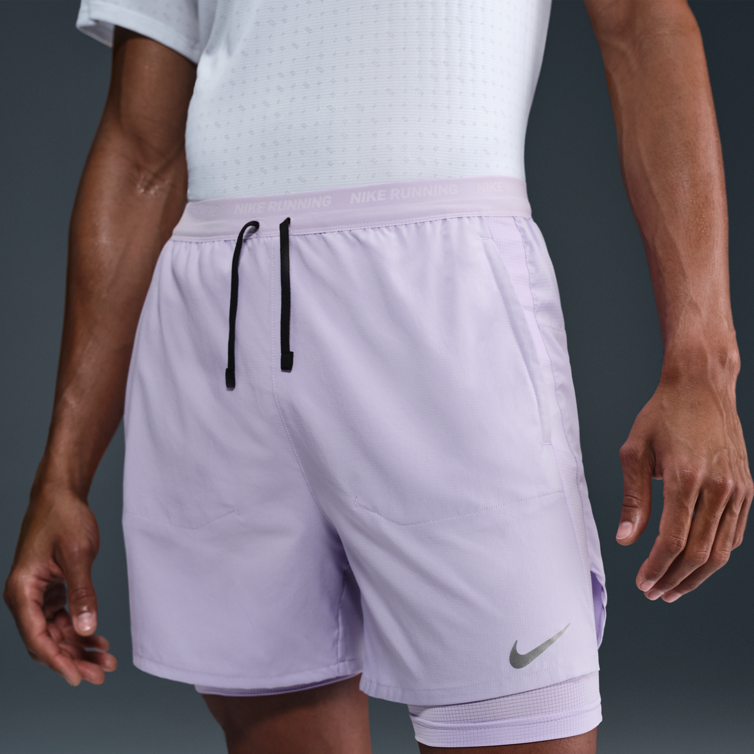 Short de running hybride Dri-FIT Nike Stride 13 cm pour homme - Pourpre