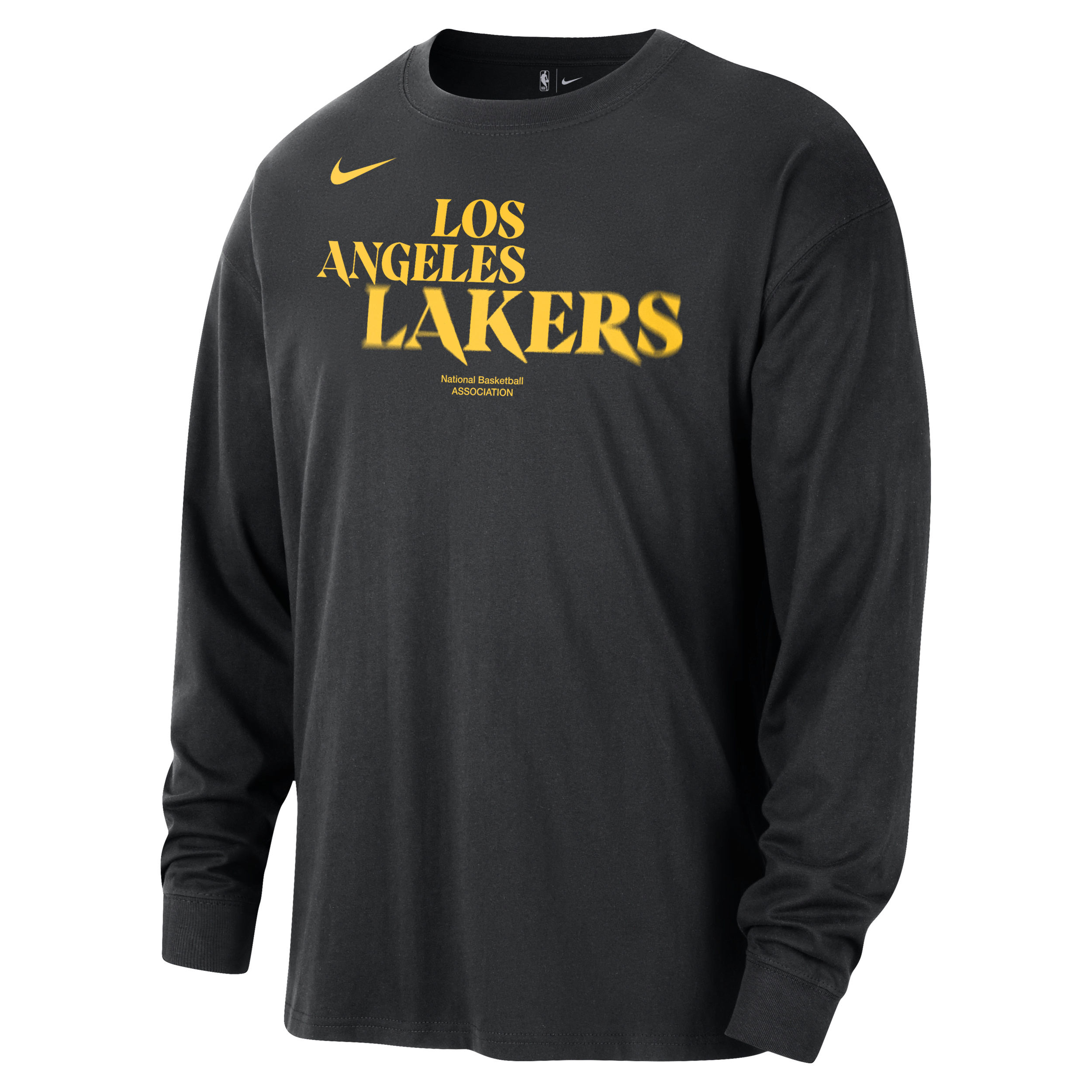 Los Angeles Lakers Courtside Men’s Nike NBA Long-Sleeve T-Shirt – Black – Cotton