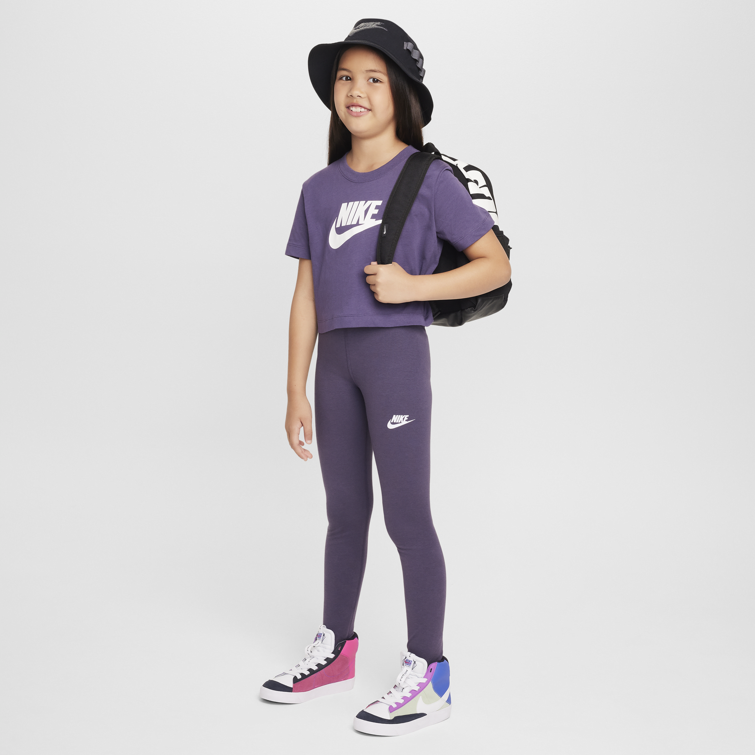 Legging taille haute Nike Sportswear Classic pour fille - Pourpre