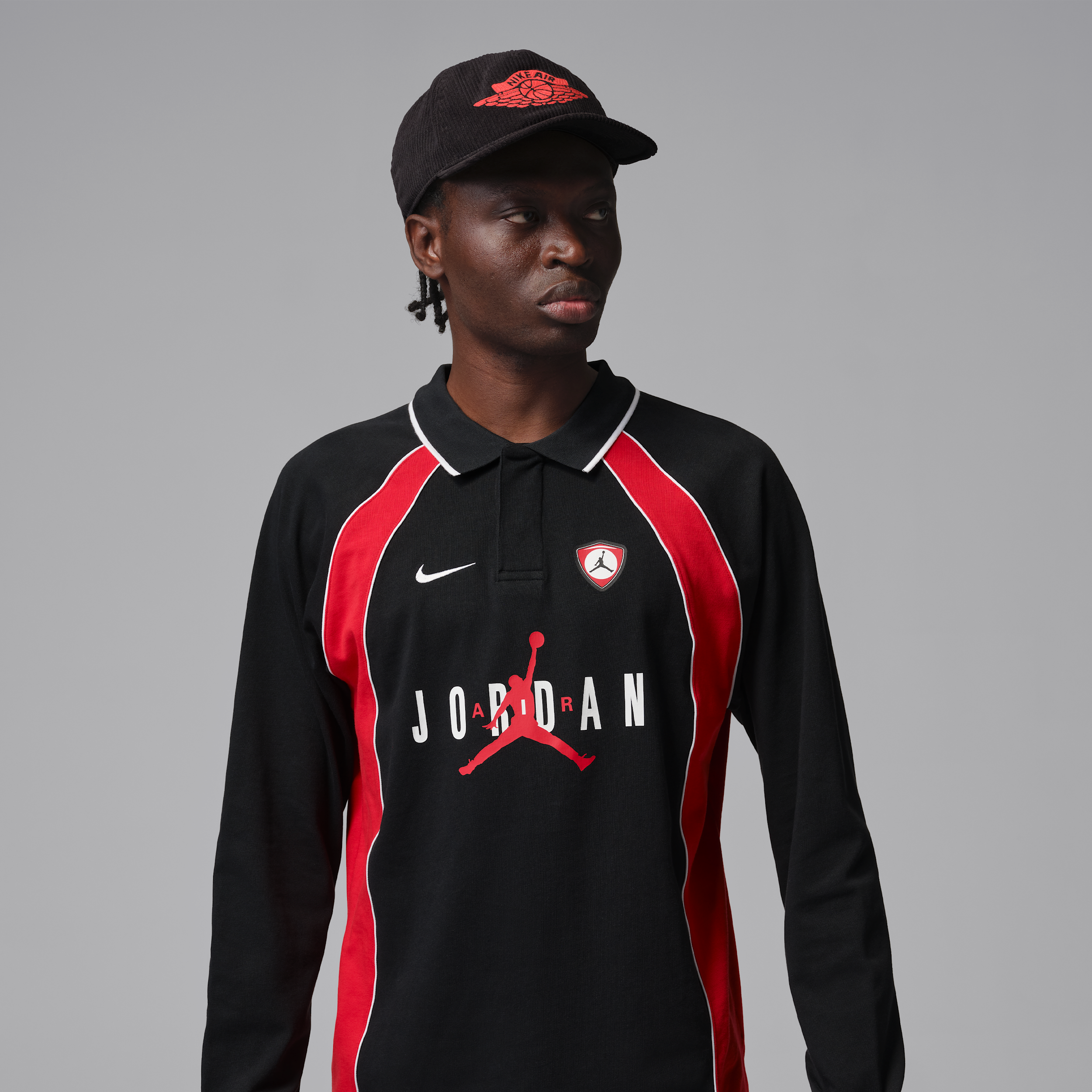 Maglia polo a manica lunga Jordan Flight – Uomo - Nero