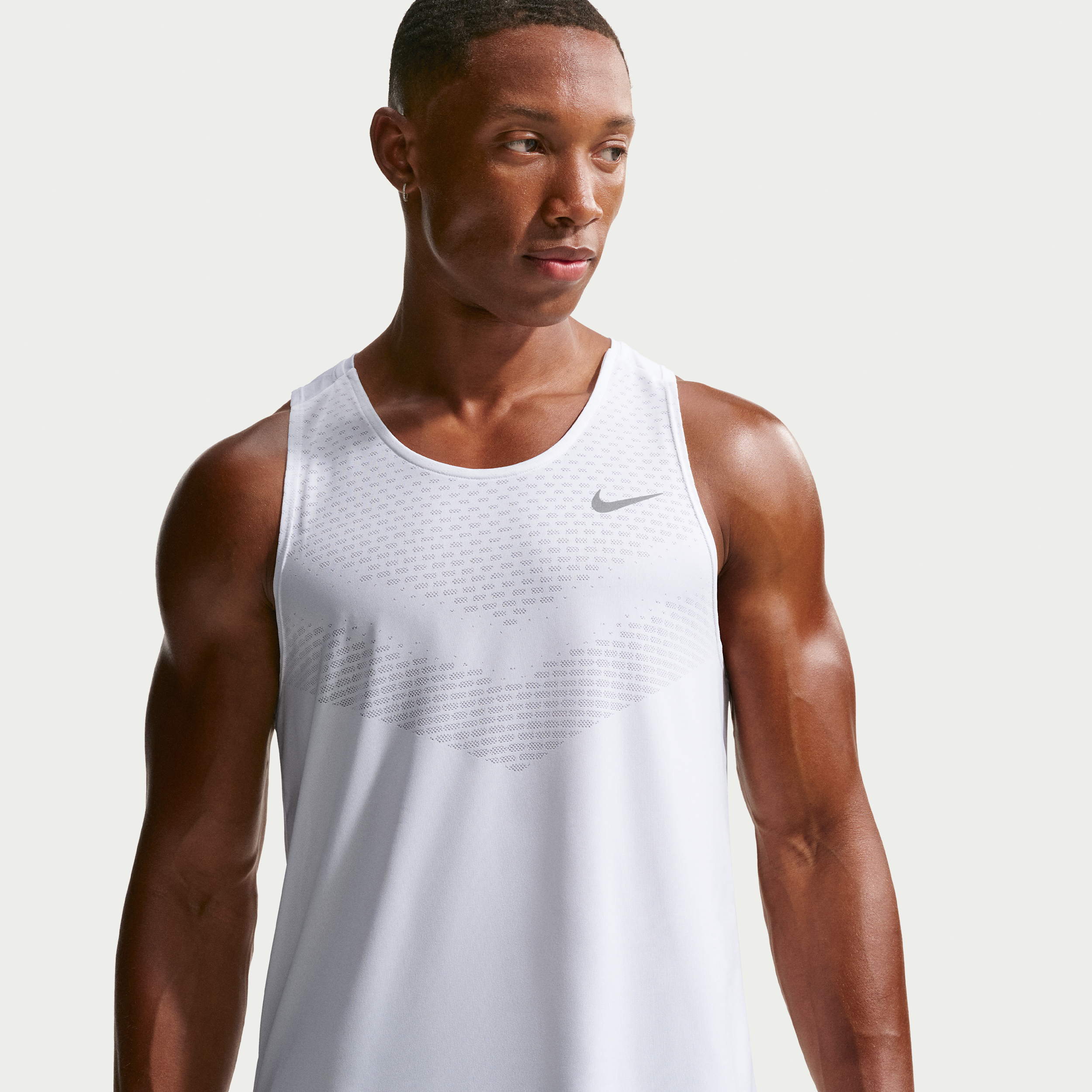 Nike Stride Dri-FIT ADV-løbetanktop til mænd - hvid