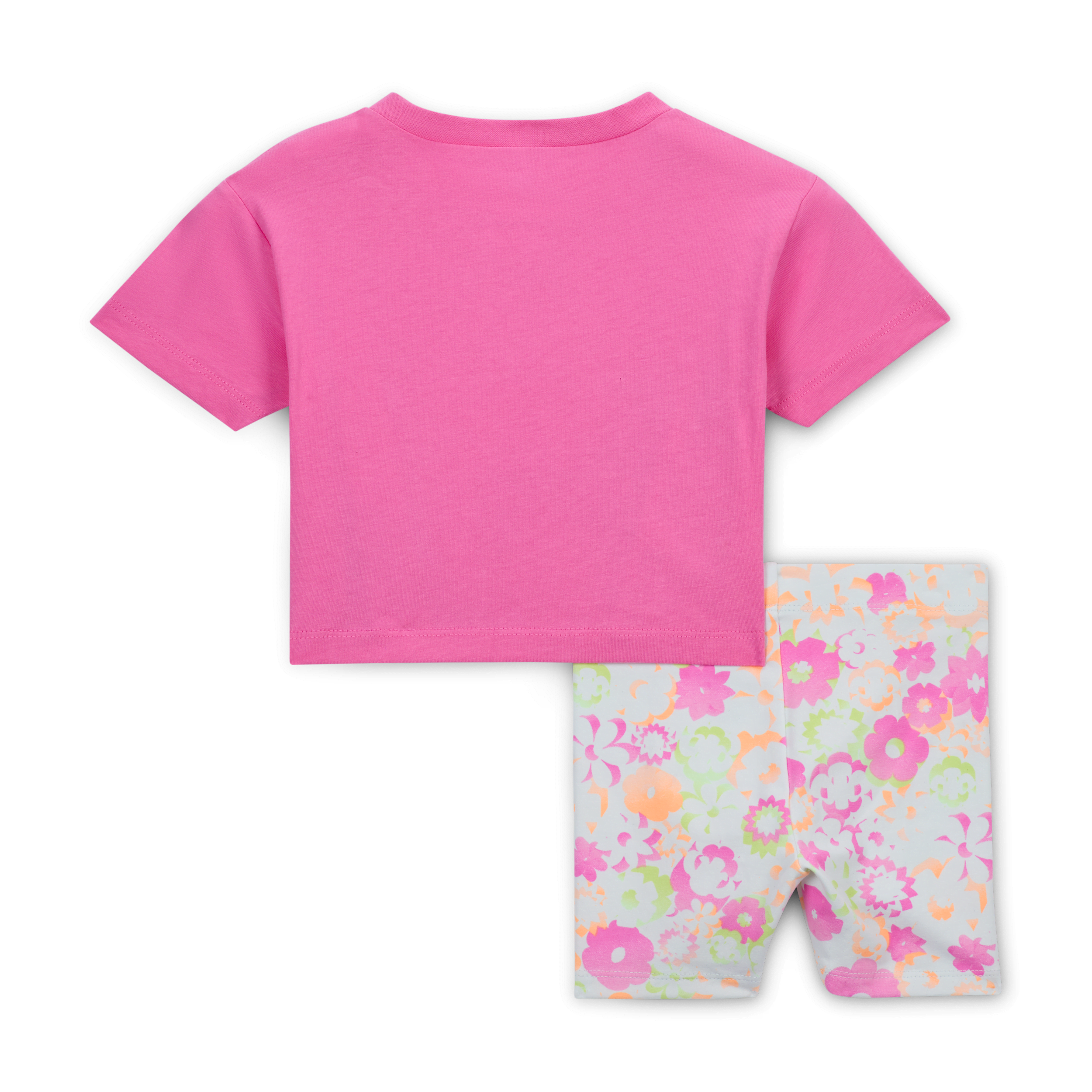Thumbnail - Nike Flow-Ral 2-teiliges Bike Shorts Set mit Print für Kleinkinder (12–24 M) - Grau
