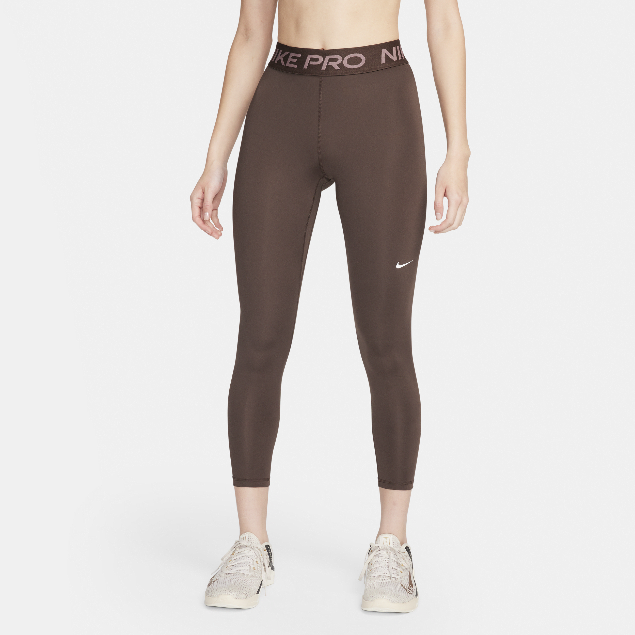 Nike Pro 365 7 8-legging met halfhoge taille voor dames Bruin