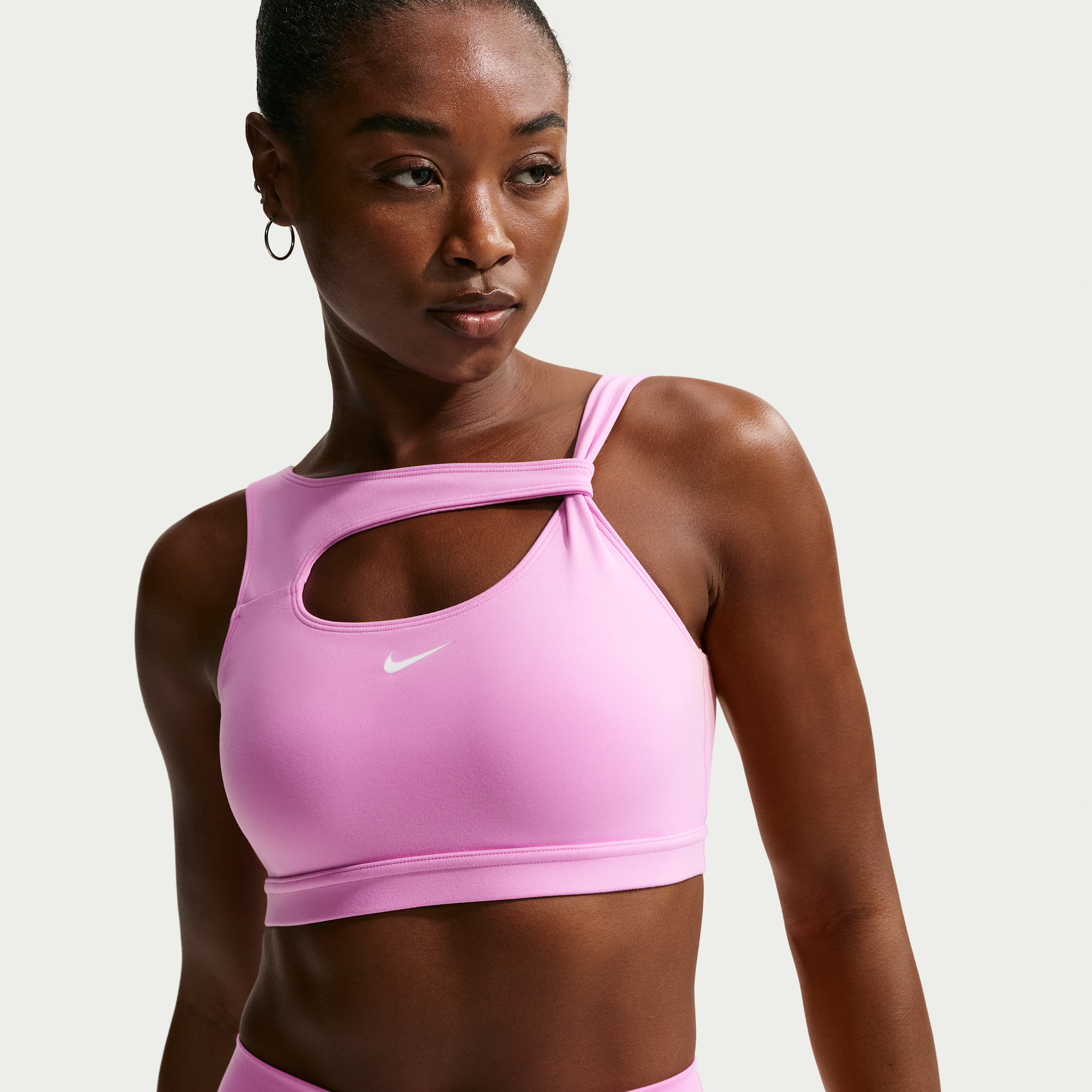 Nike One Womens Medium-Support Padded Sports Bra - Purple - Polyester