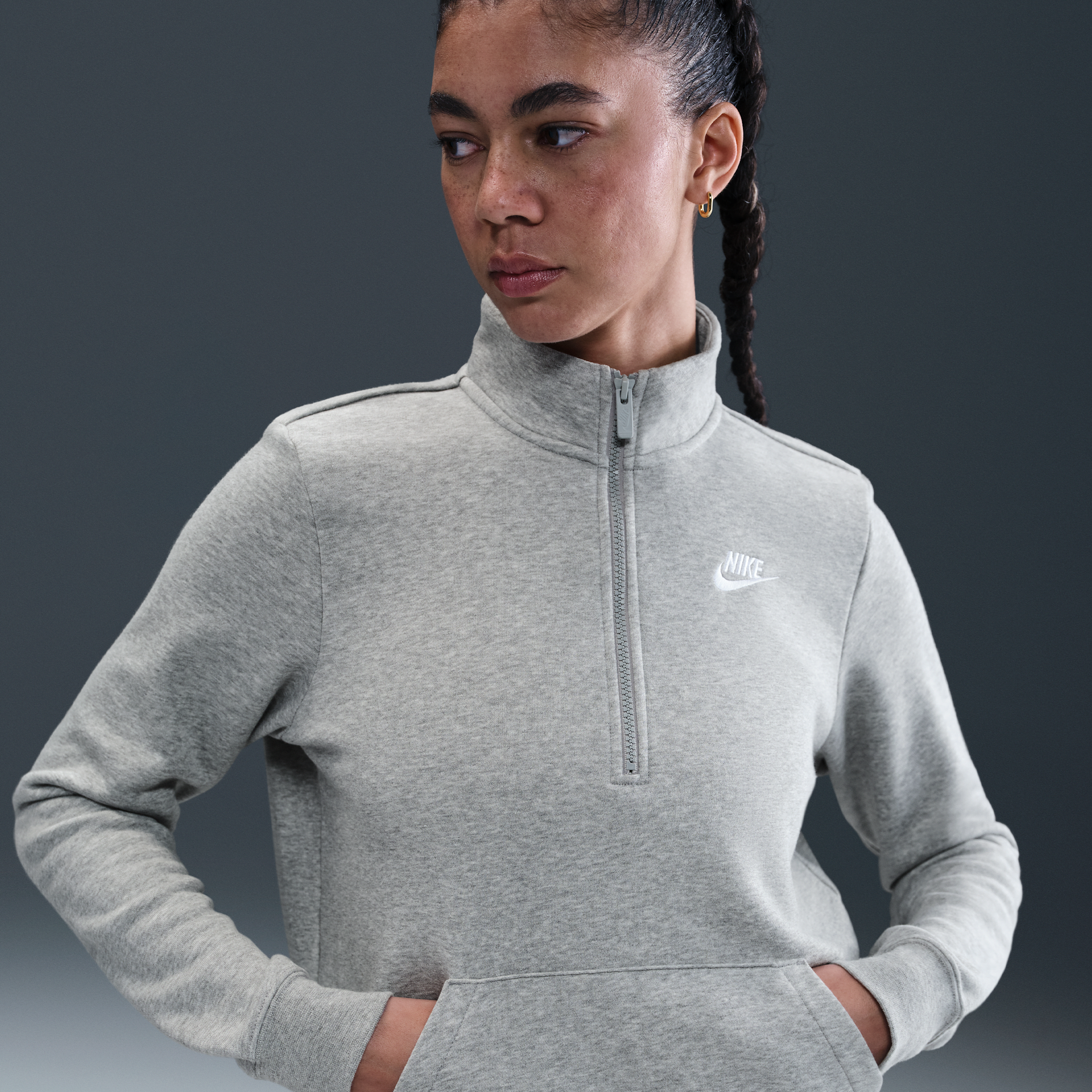 Nike Sportswear Club Fleece Women's 1/2-Zip Sweatshirt - Grey - Fleece > Club Fleece