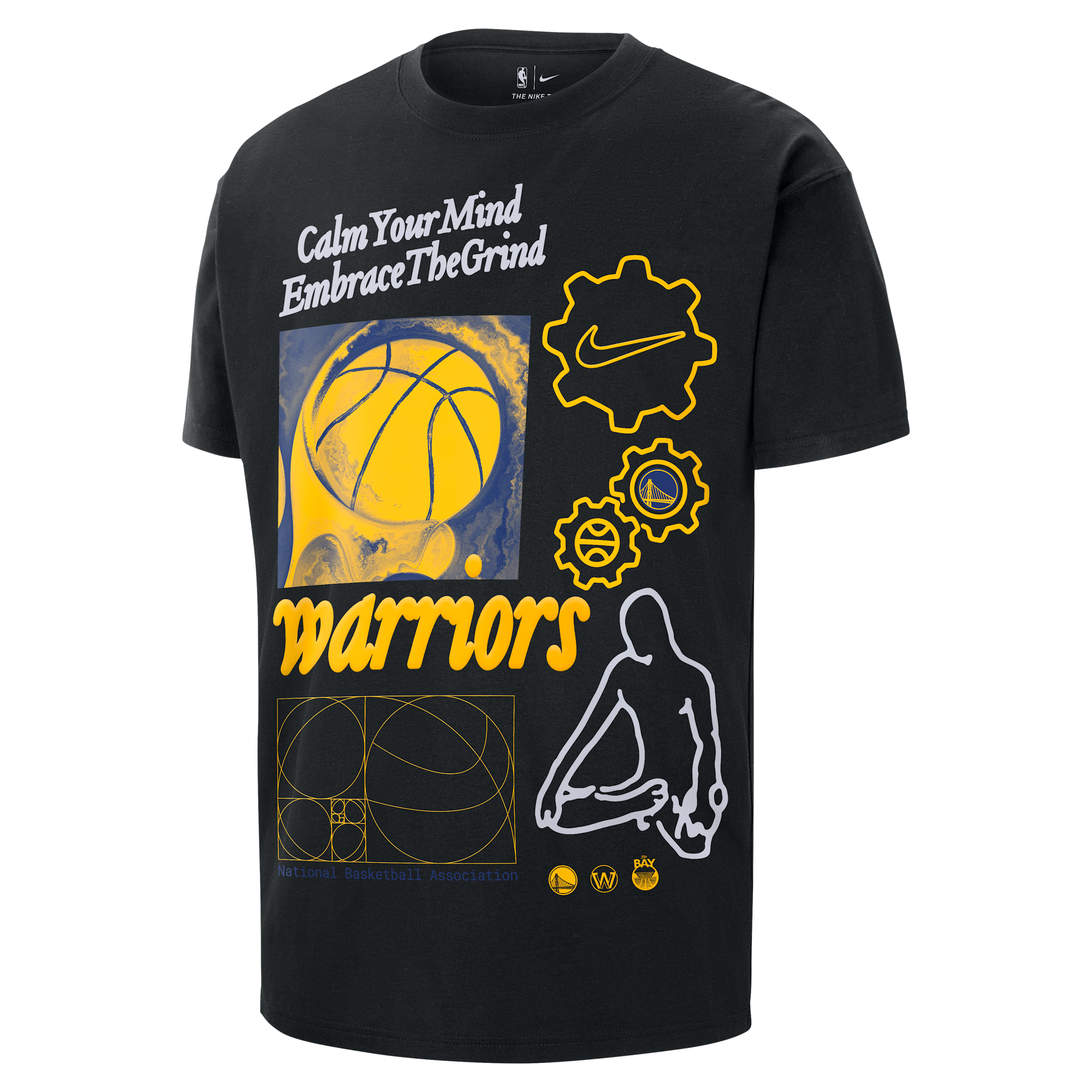 T-shirt Nike NBA Max90 Golden State Warriors Courtside pour homme - Noir