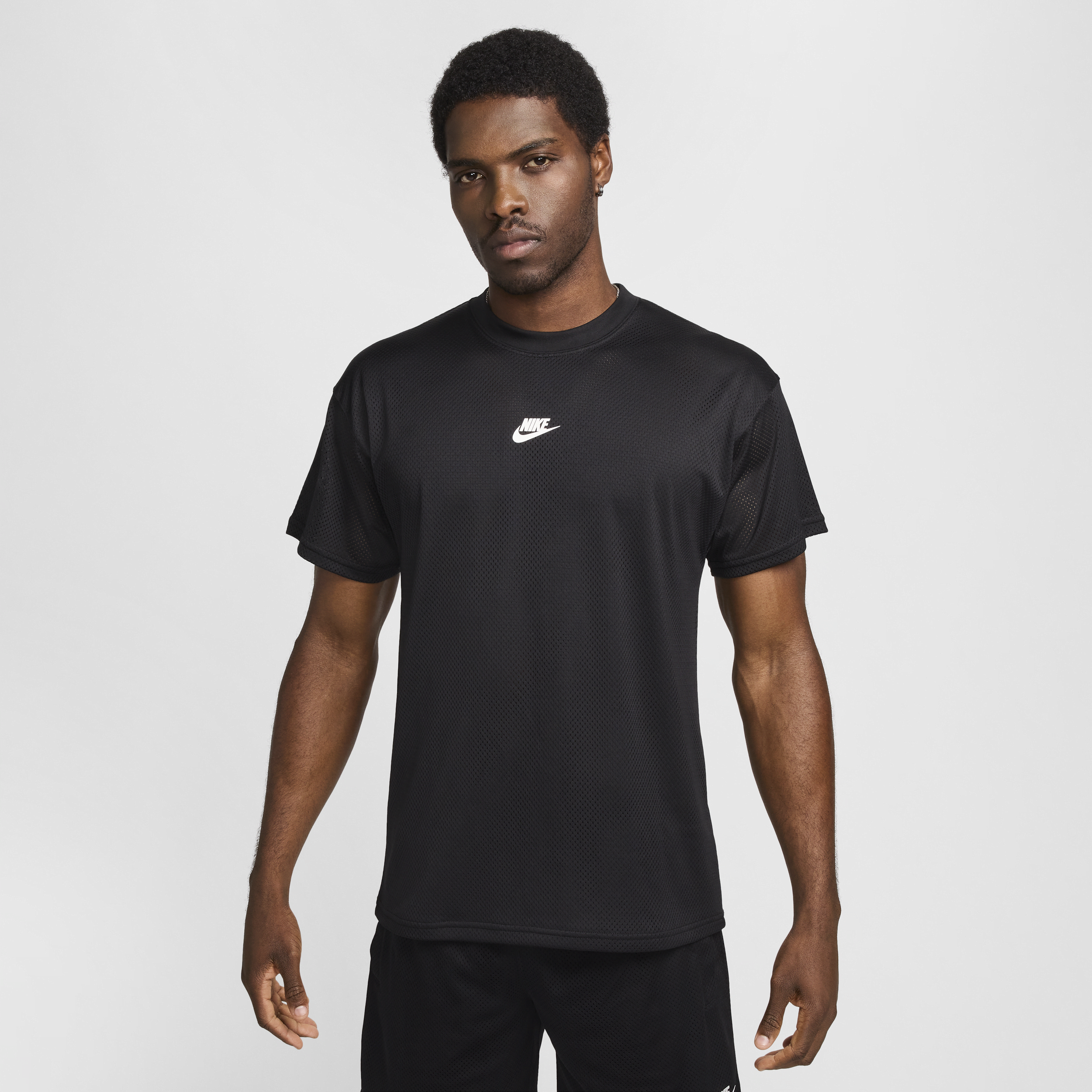 Nike Sportswear Max90 mesh T-shirt met Dri-FIT voor heren Zwart