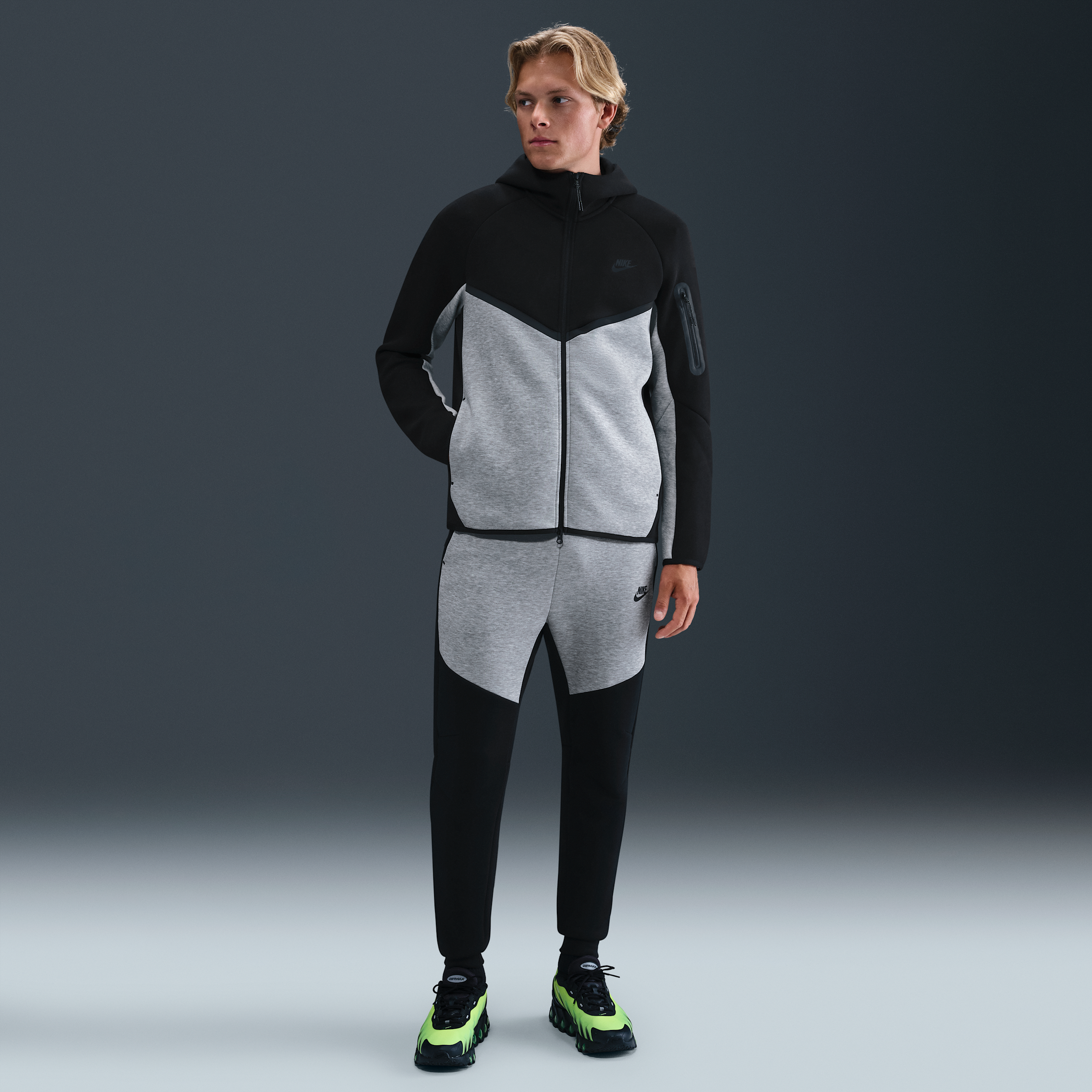 Sweat à capuche et zip Windrunner Nike Tech pour homme - Noir