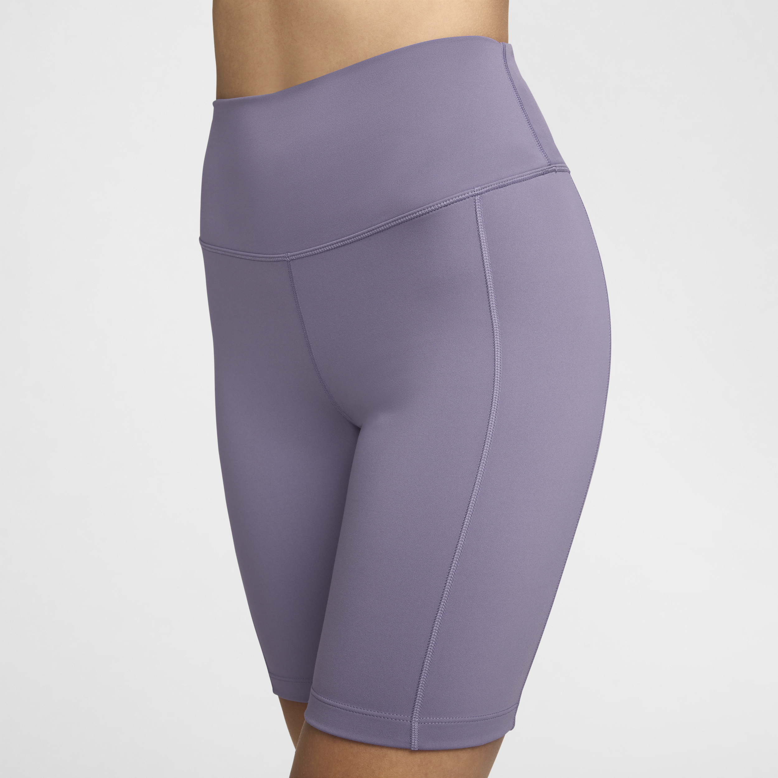 Nike One Leak Protection: Period bikeshorts met hoge taille voor dames (21 cm) Paars