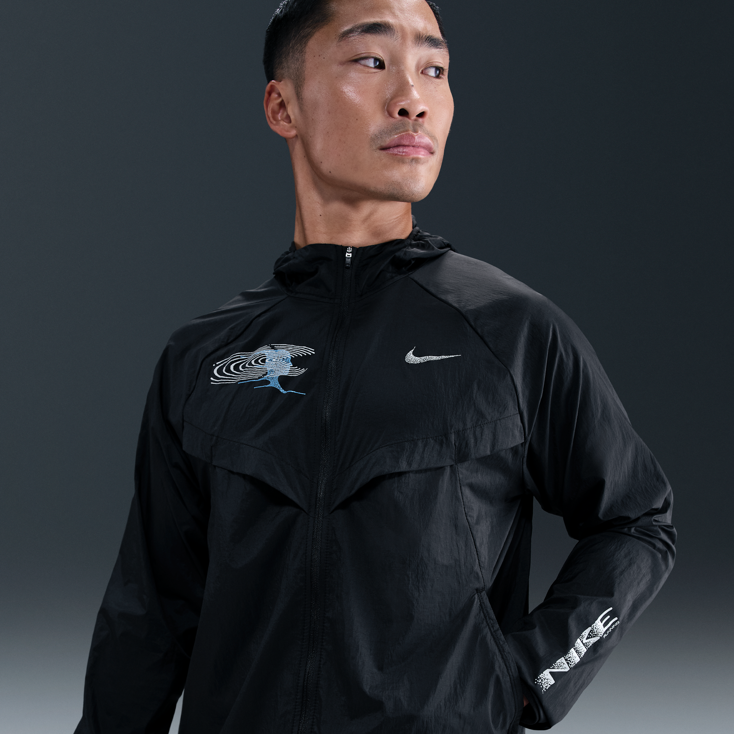 Nike Stride Mens UV Repel Running Jacket - Black - Nylon
