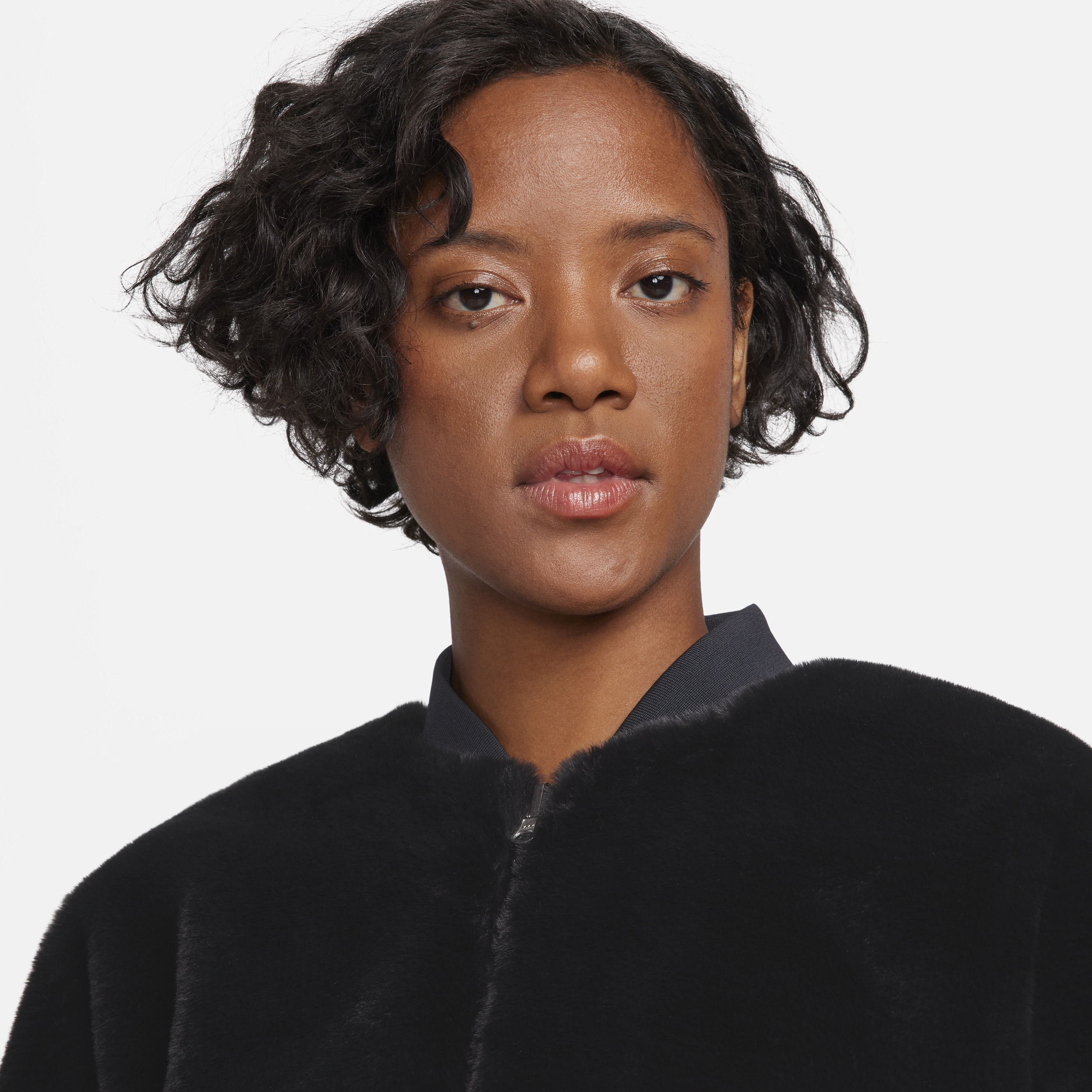 Nike Sportswear omkeerbaar bomberjack met imitatiebont voor dames Zwart