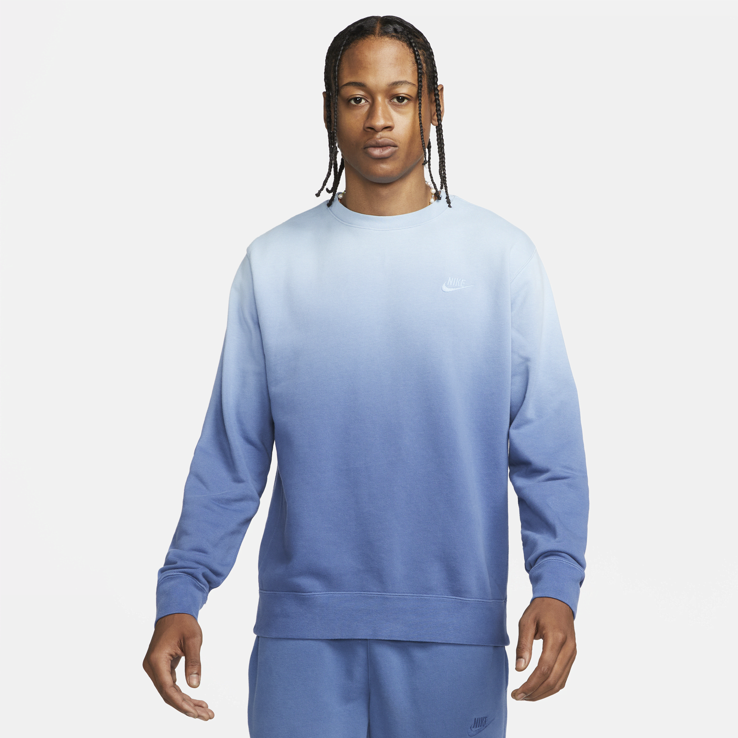 Męska bluza z dzianiny dresowej z gradientem Nike Sportswear Club Fleece+ - Niebieski
