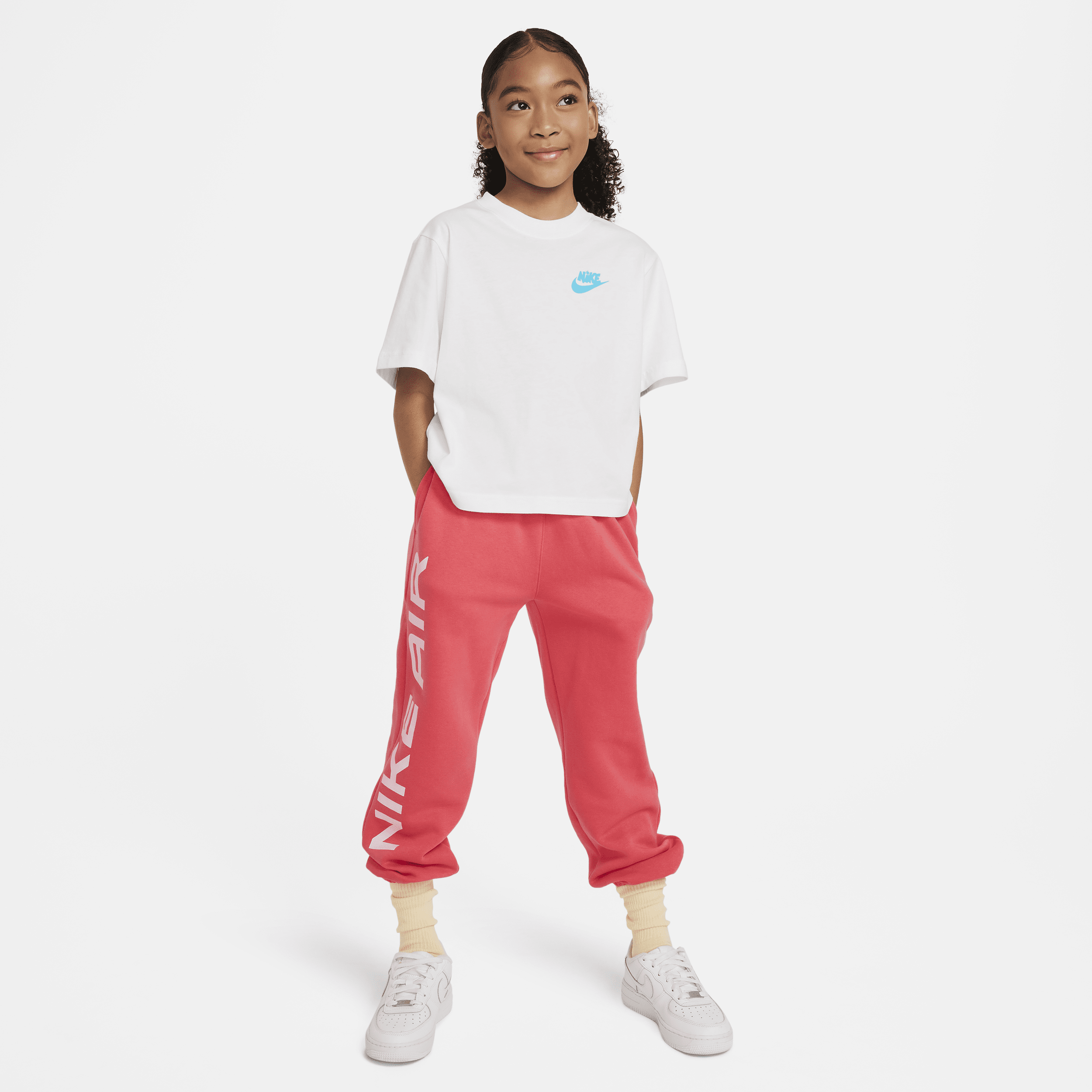 Nike Sportswear T-shirt met recht design voor meisjes Wit