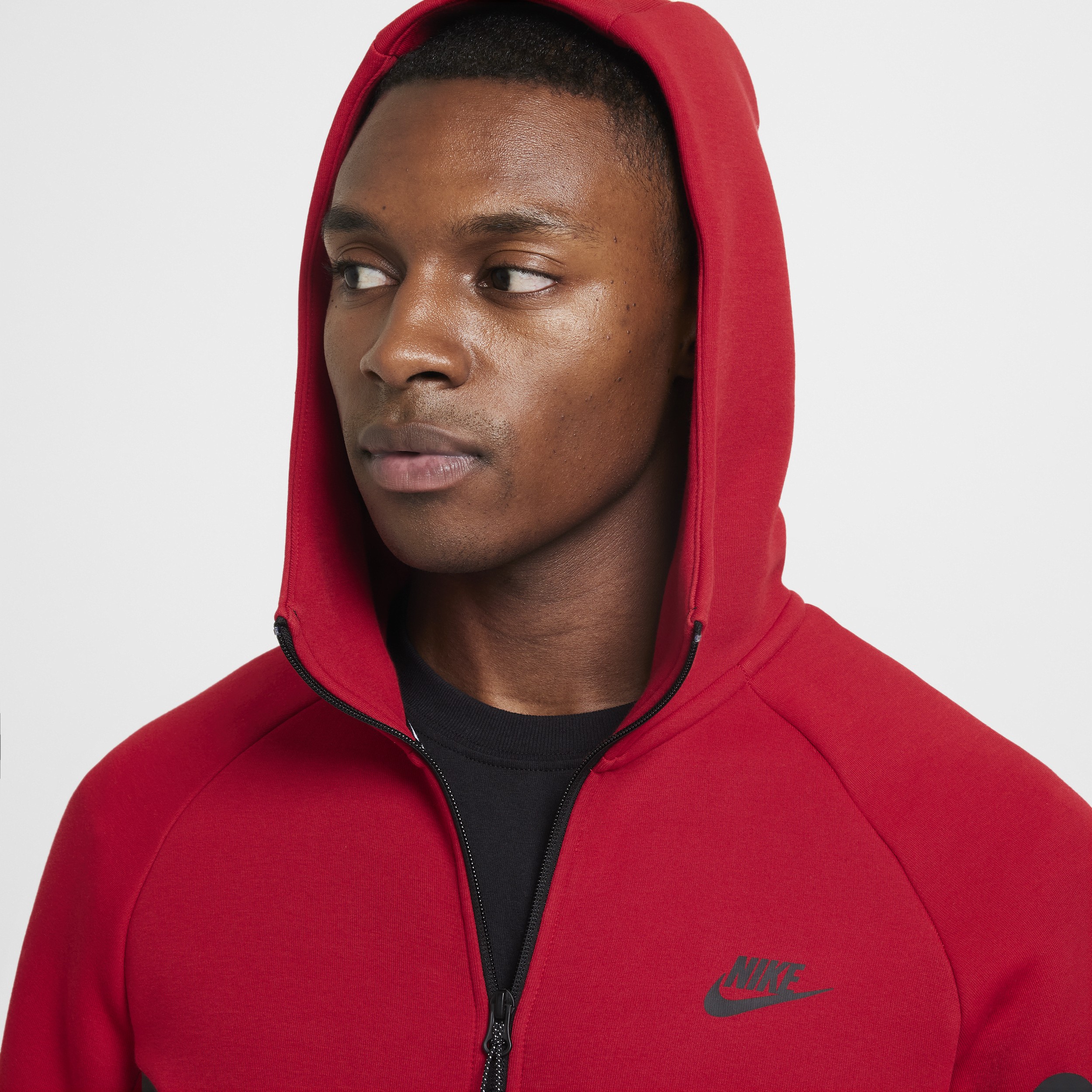 Sweat à capuche et zip Windrunner Nike Tech pour homme - Rouge