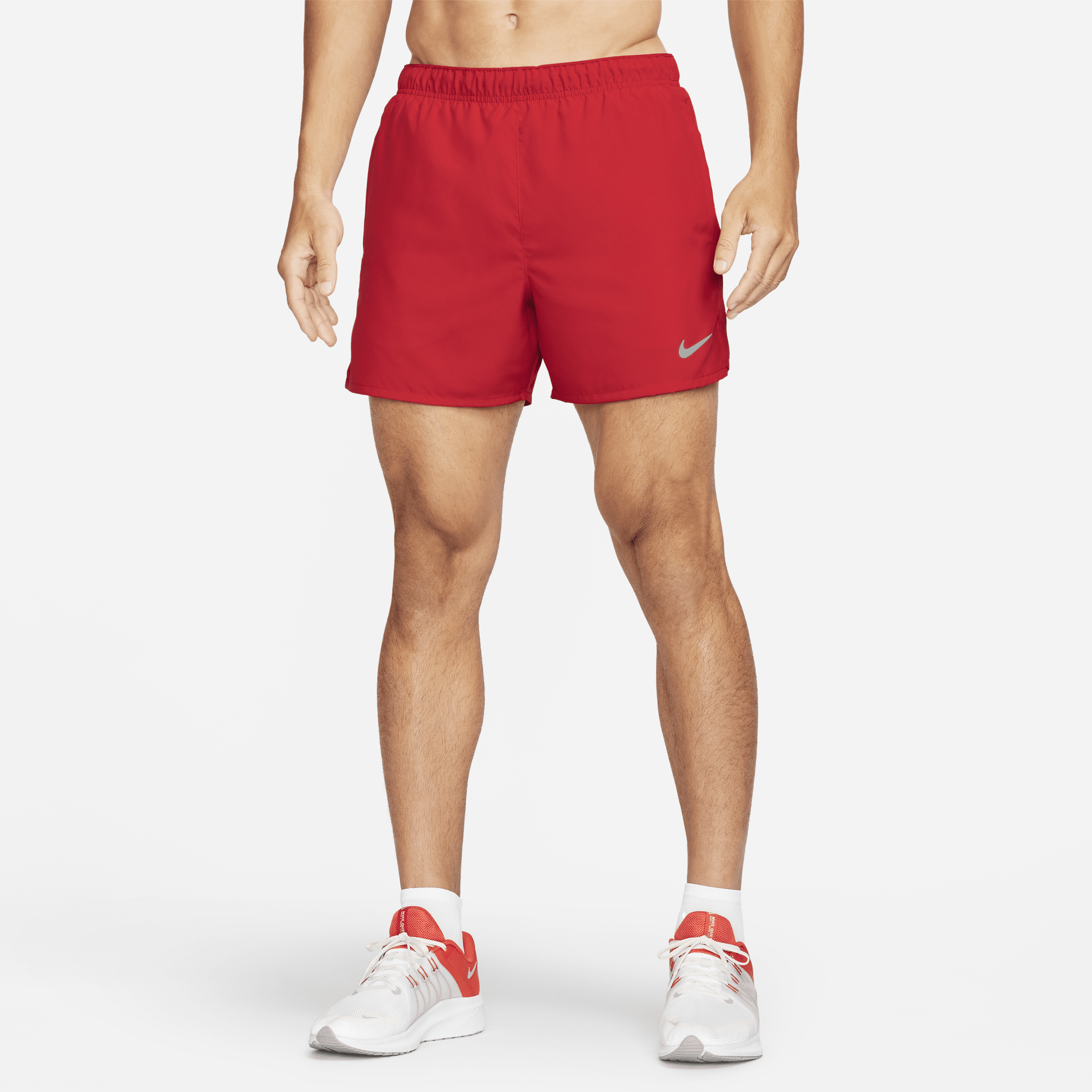 Nike Challenger Dri-FIT hardloopshorts met binnenbroek voor heren (13 cm) Rood