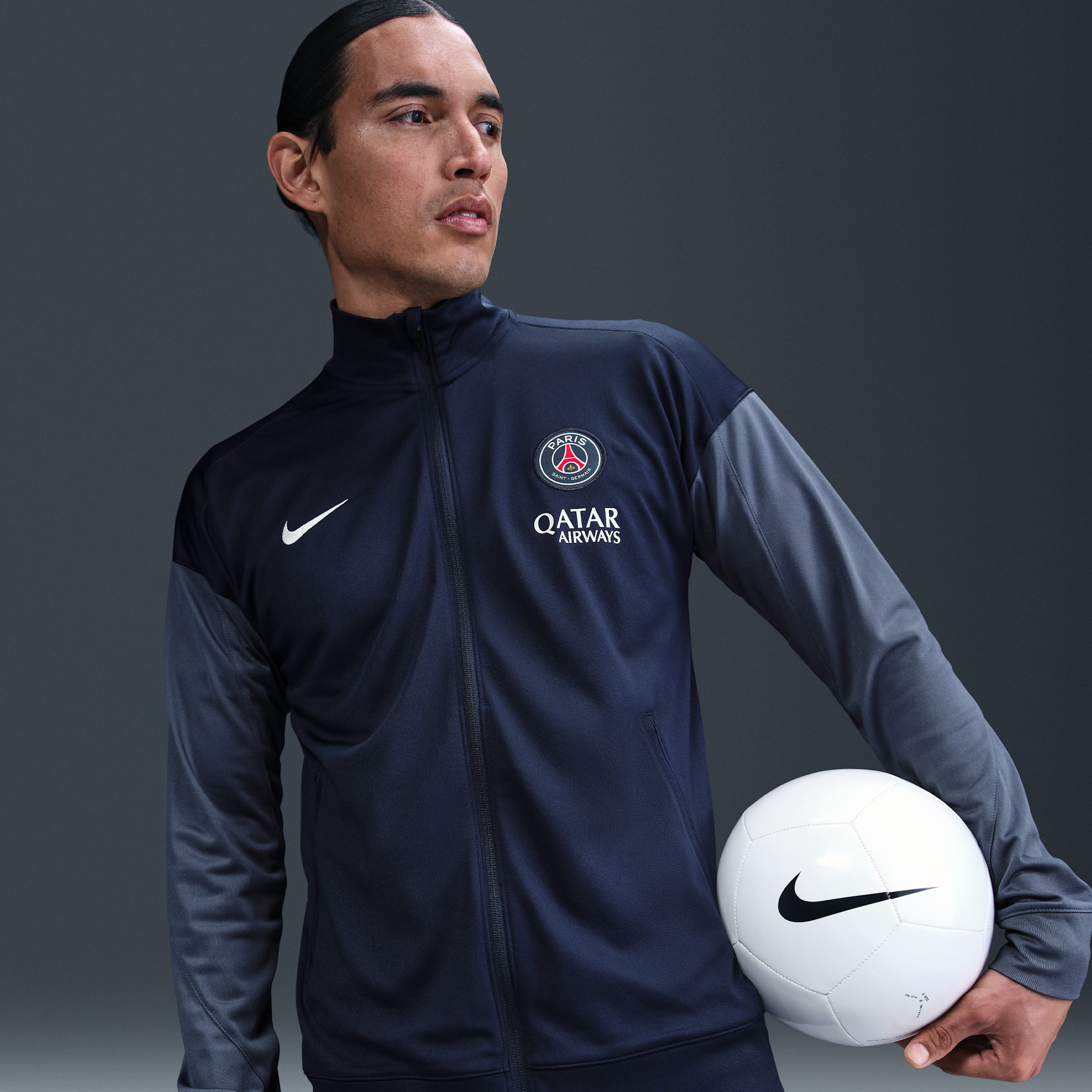 Thumbnail - Paris Saint-Germain Strike Nike Dri-FIT Fußball-Trainingsanzug aus Strickmaterial (Herren) - Blau