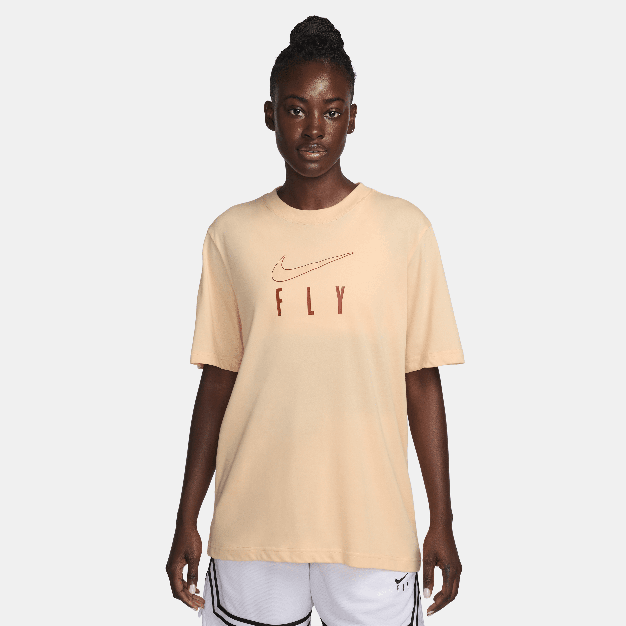 Nike Dri-FIT Swoosh Fly T-shirt voor dames Oranje
