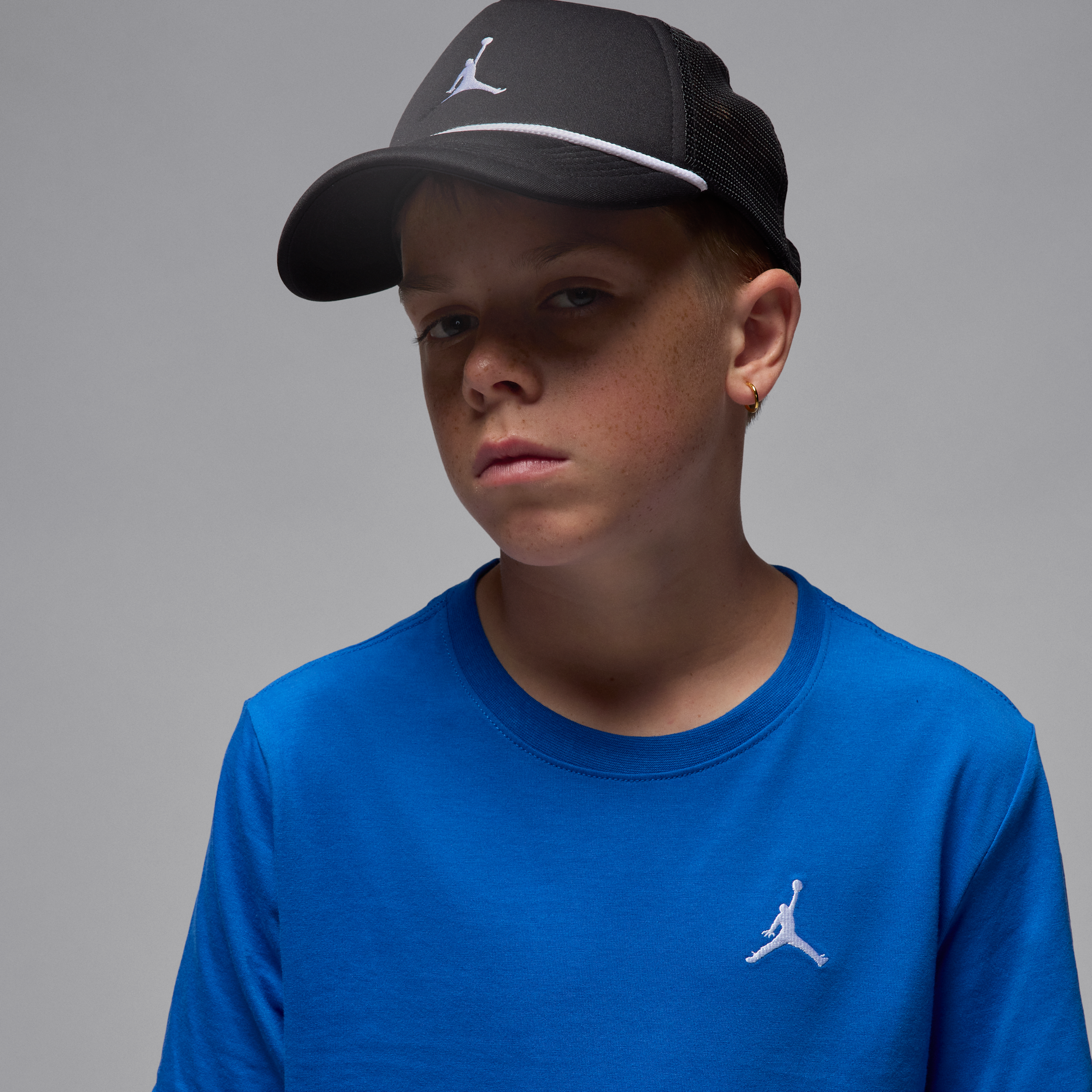 Thumbnail - Jordan T-Shirt mit Jumpman Air-Stickerei (ältere Kinder) - Blau
