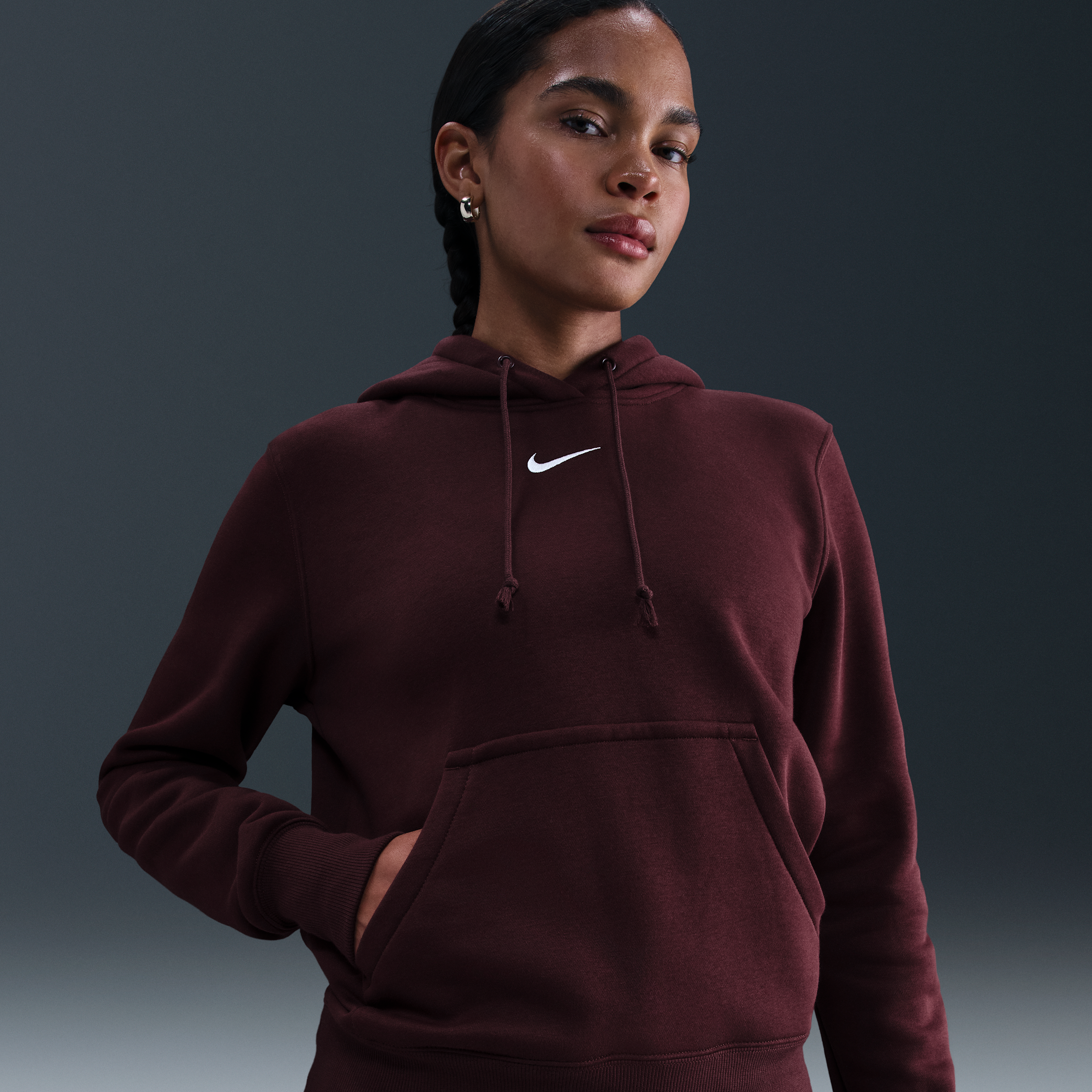Thumbnail - Nike Phoenix Fleece Hoodie für Damen - Rot