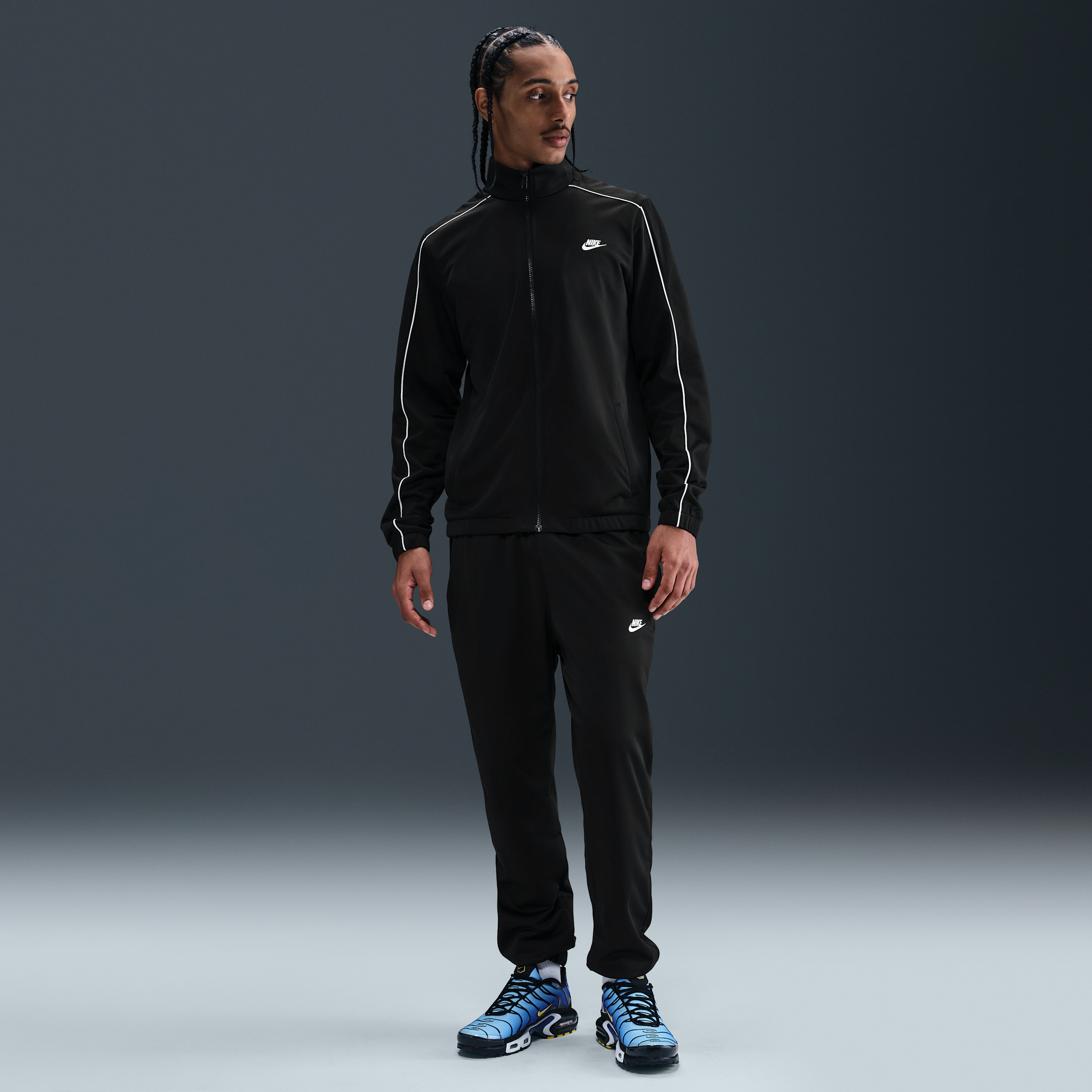 Thumbnail - Nike Sportswear Club Poly-Strick-Trainingsanzug (Herren) - Schwarz