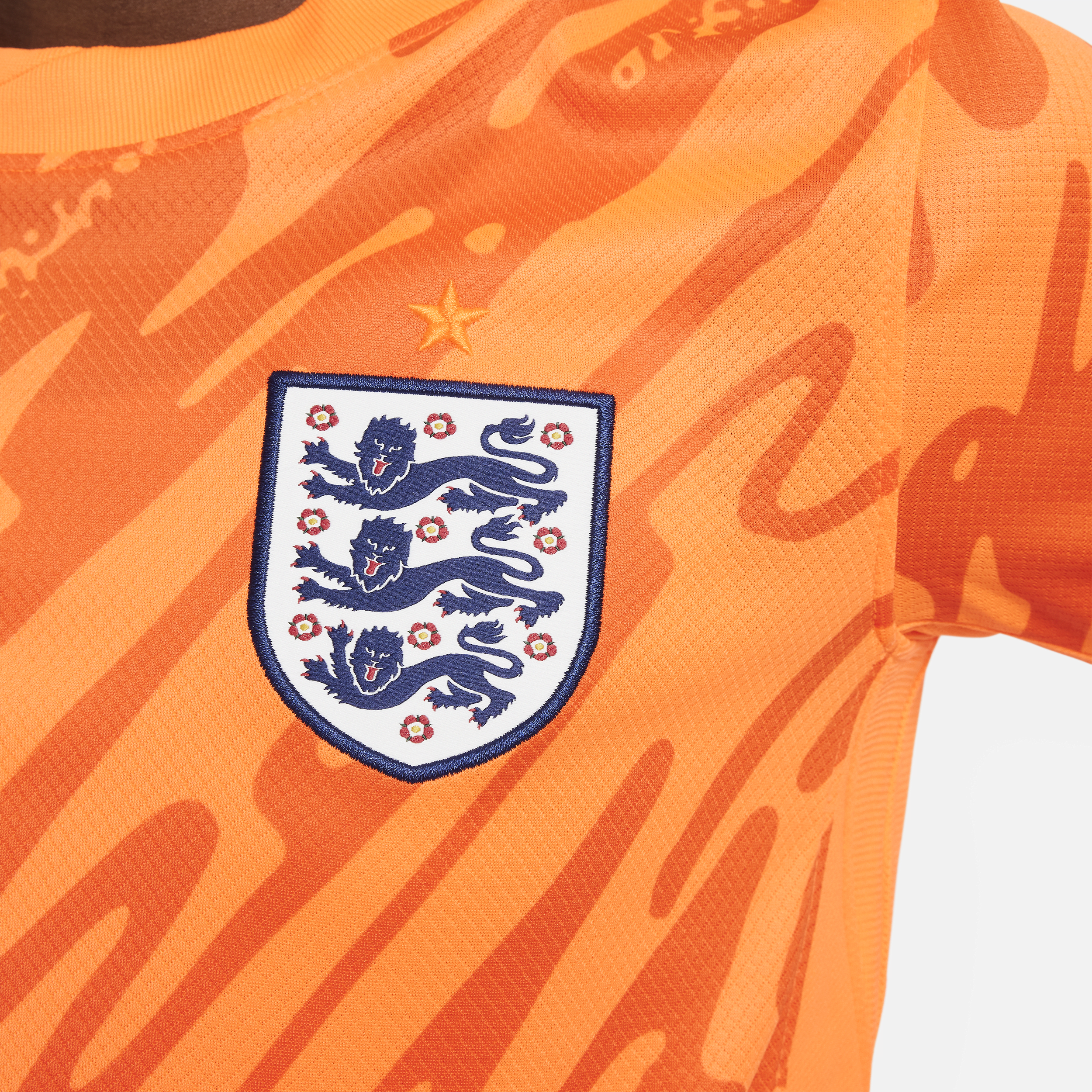 Nike Engeland (herenelftal) 2024 25 Stadium Goalkeeper Dri-FIT replica voetbalshirt met korte mouwen voor kids Oranje