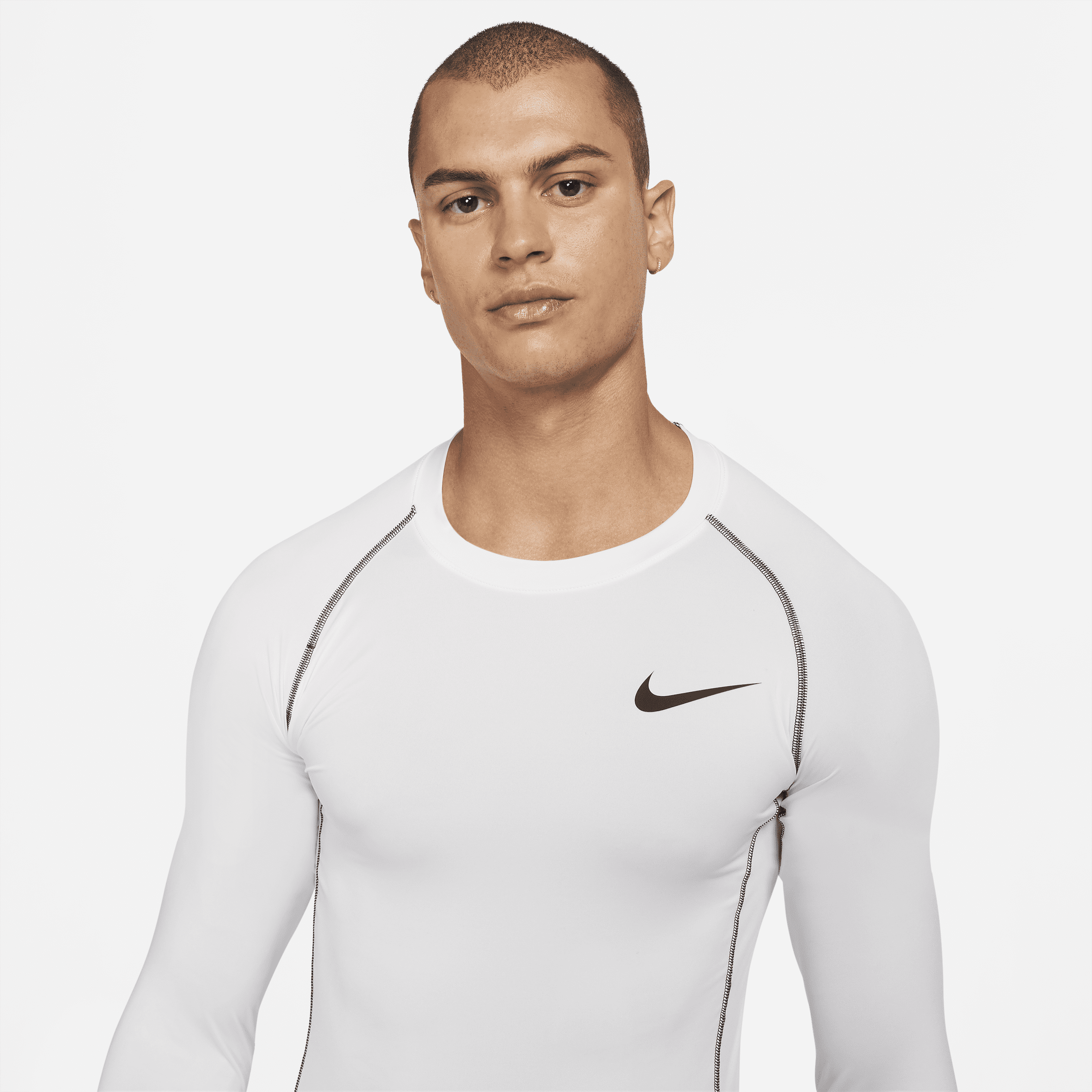 Haut à manches longues et coupe ajustée Nike Pro Dri-FIT pour Homme - Blanc