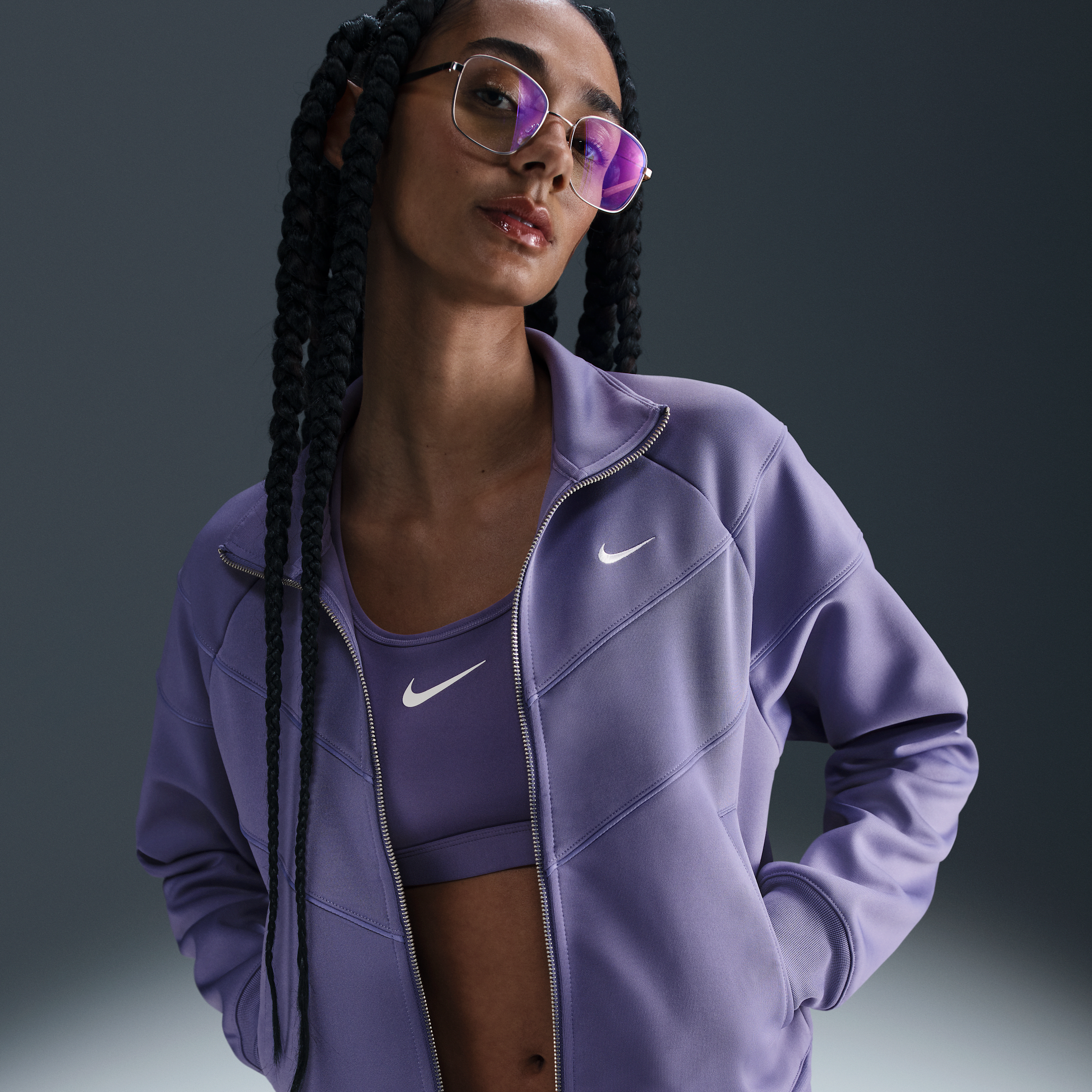 Thumbnail - Nike Sportswear Windrunner Strickjacke (Damen) - Lila