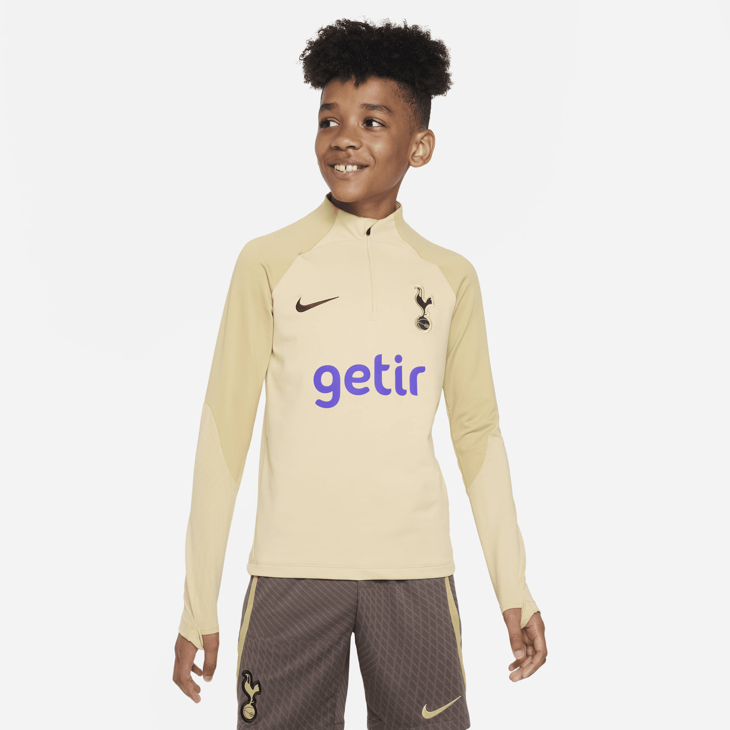 Nike Tottenham Hotspur Strike Derde Dri-FIT knit voetbaltrainingstop voor kids Bruin