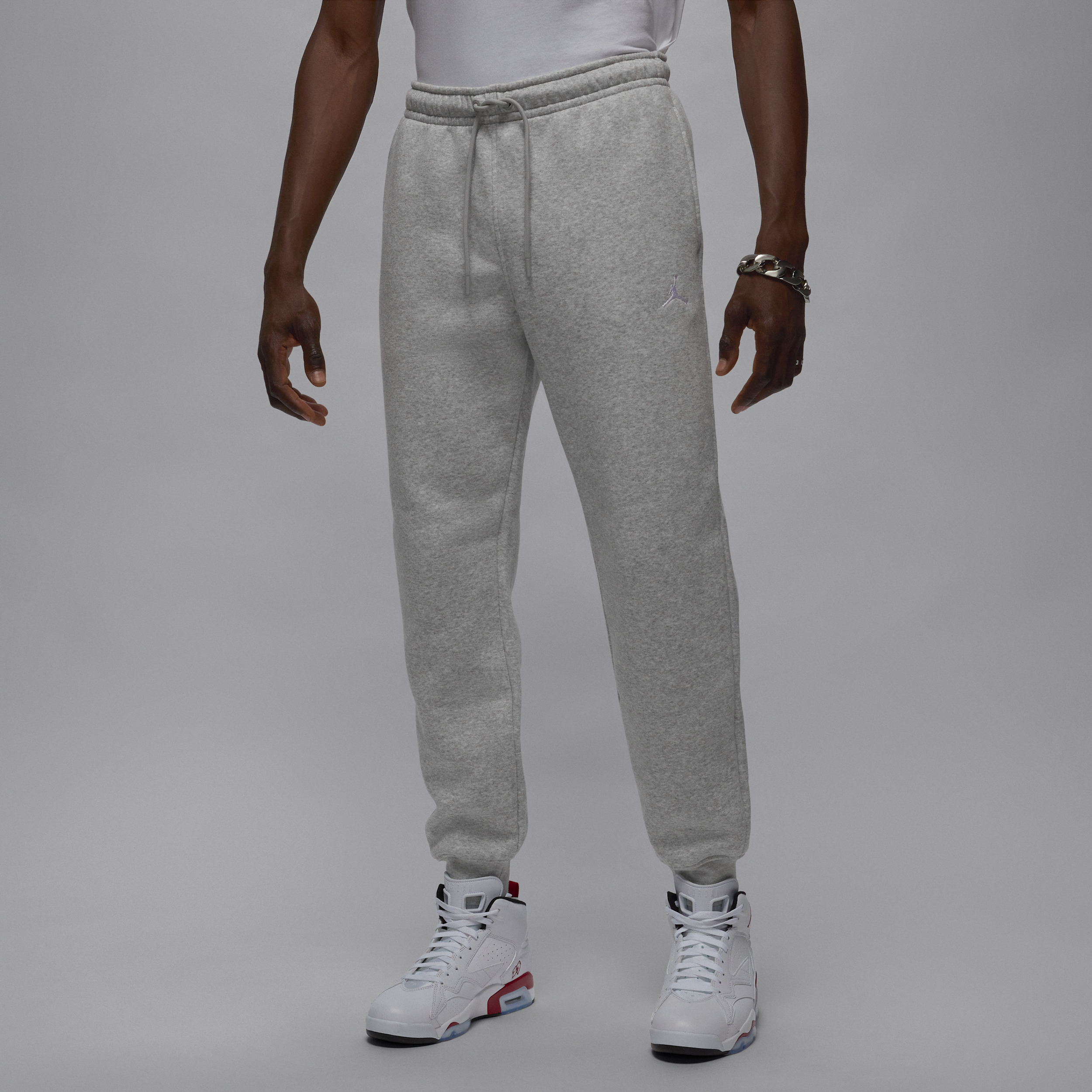 Nike Jordan Brooklyn Fleece Mens Trousers - Grey - Cotton/Polyester