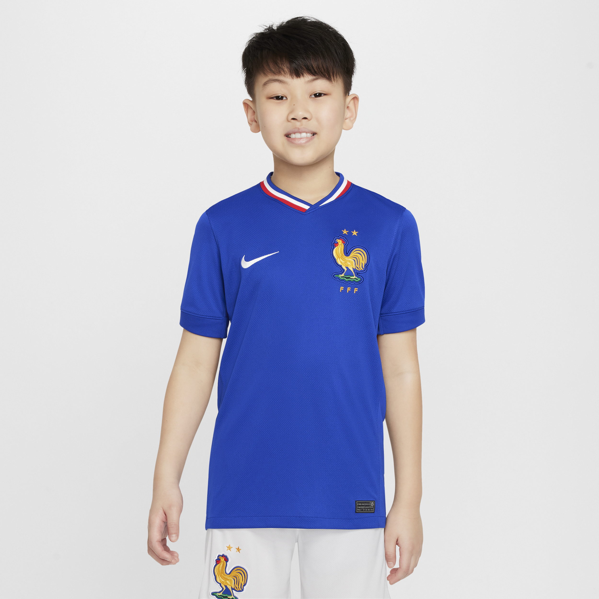 Nike FFF (herenelftal) 2024 25 Stadium Thuis Dri-FIT replica voetbalshirt voor kids Blauw