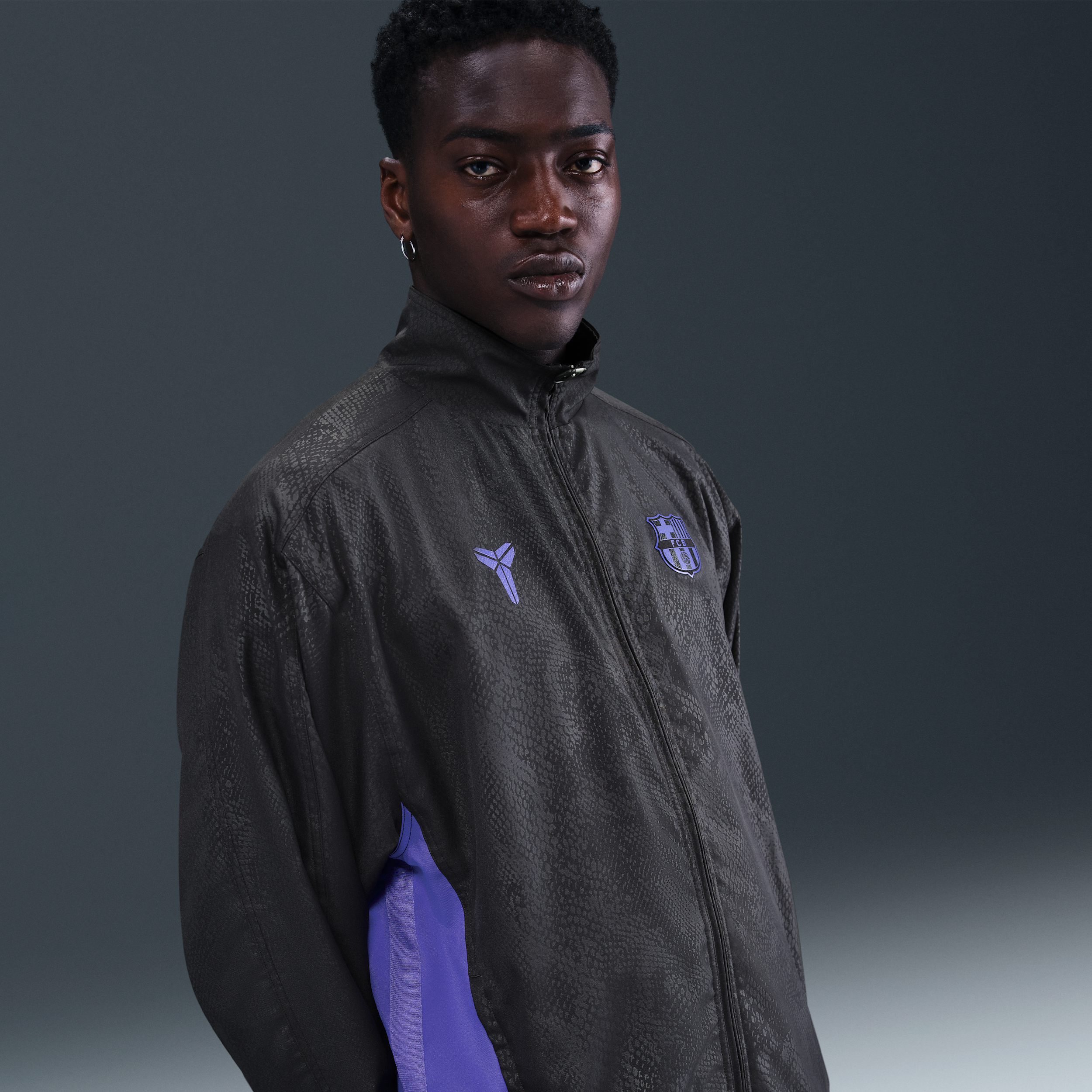 Nike FC Barcelona Uit Kobe voetbaltrainingsjack met graphic voor heren - Zwart