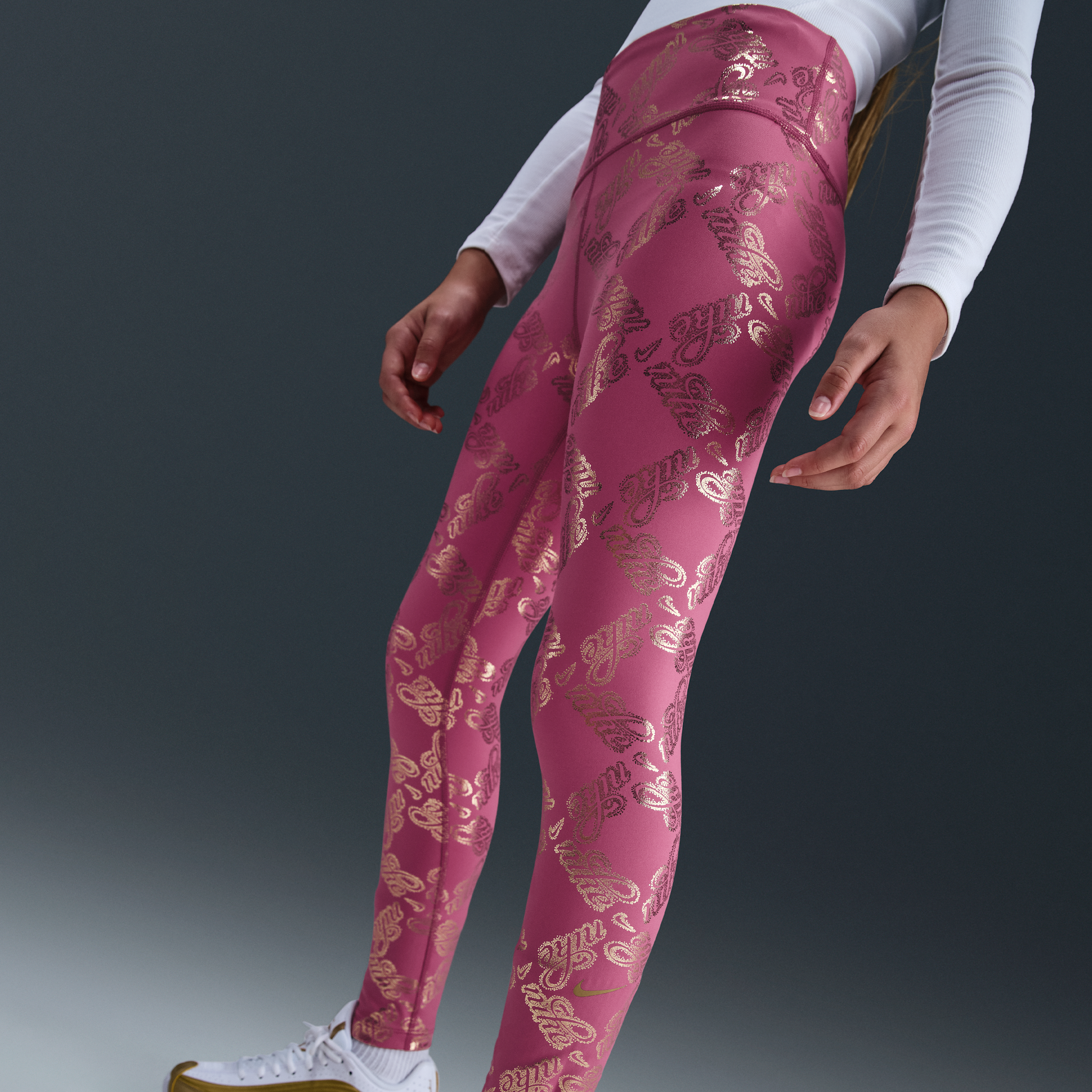 Thumbnail - Nike One Leggings mit Print für ältere Kinder (Mädchen) - Lila