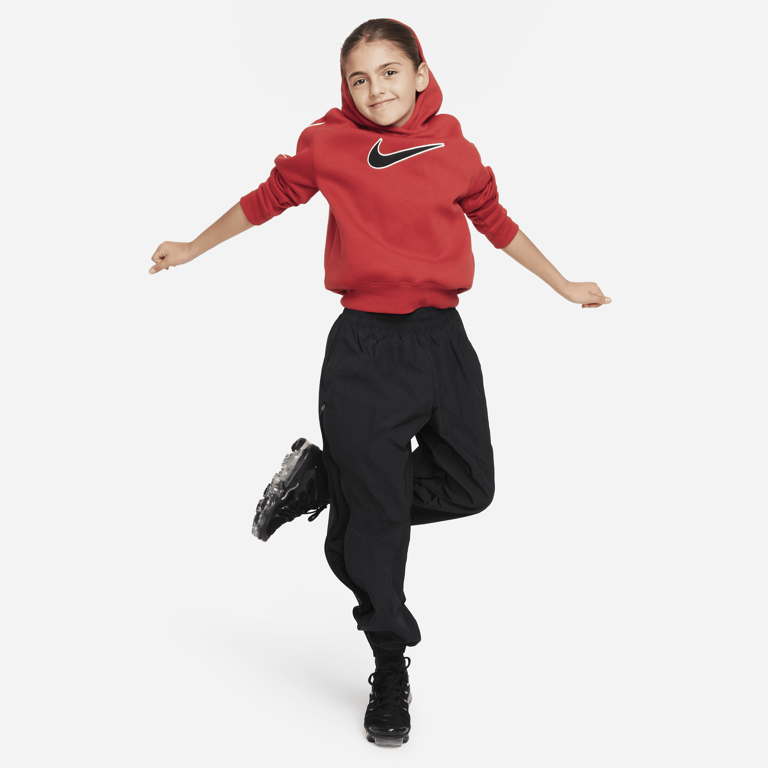 Nike Sportswear oversized fleecehoodie voor meisjes Rood