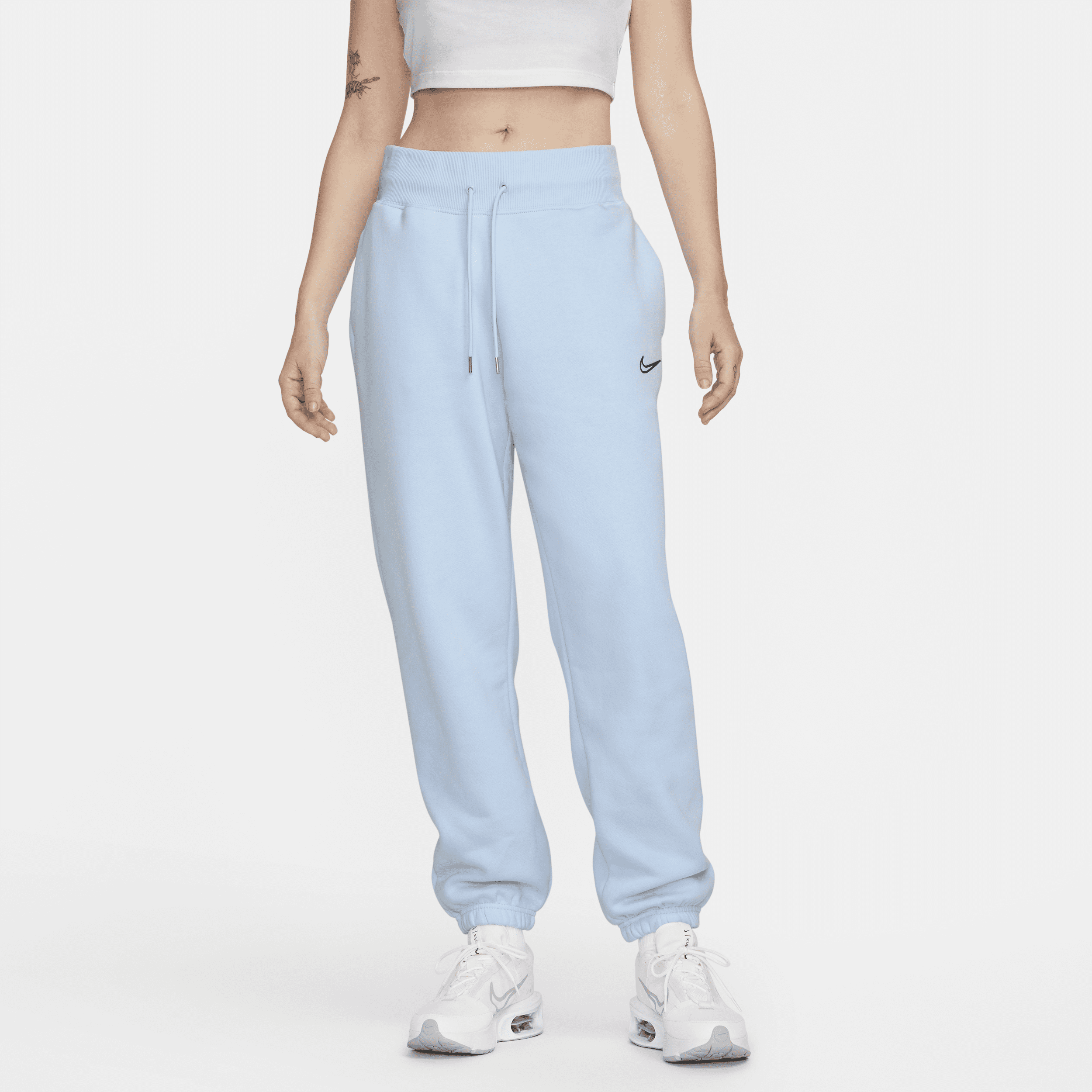 Damskie spodnie dresowe z wysokim stanem Nike Sportswear Phoenix Fleece - Niebieski