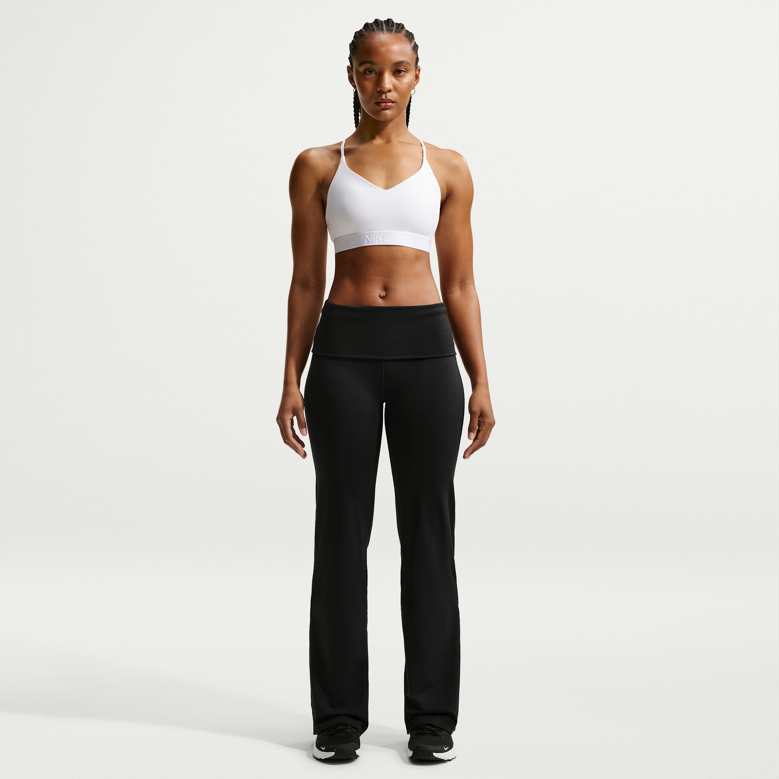 Thumbnail - Nike One Dri-FIT-Hose mit umschlagbarem, hohem Bund (Damen) - Schwarz