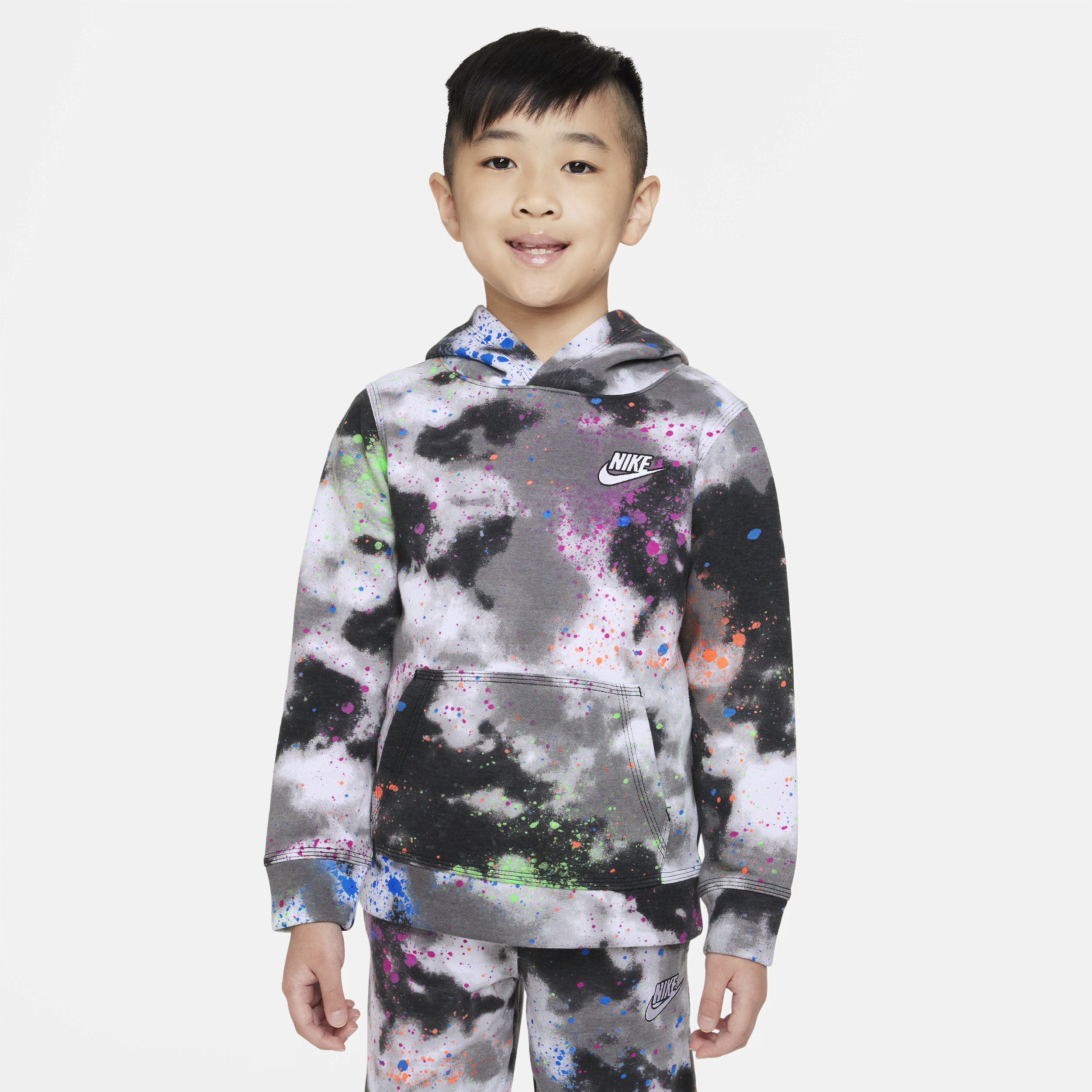 Felpa pullover con cappuccio Nike Club Fleece - Bambini - Nero