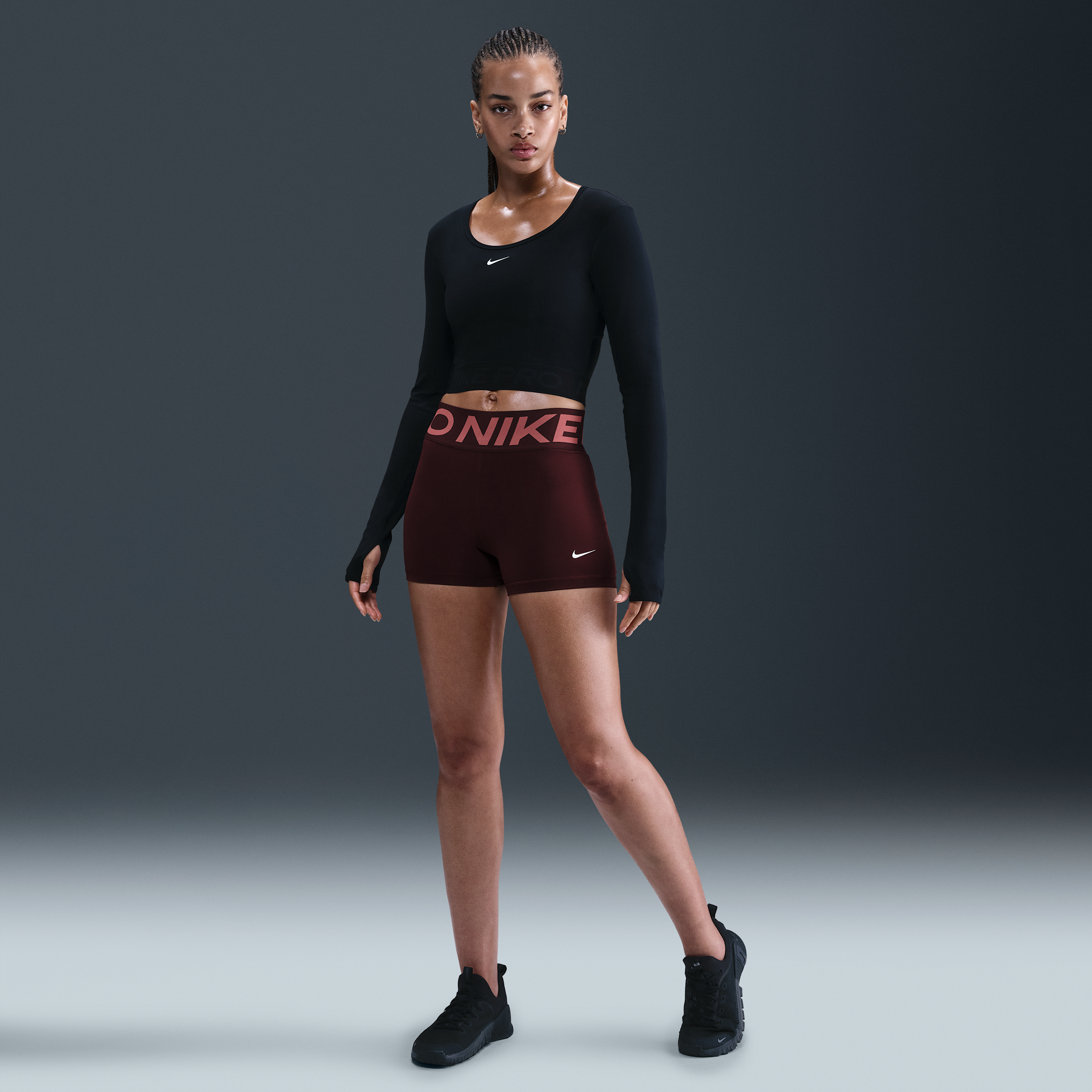 Thumbnail - Nike Pro Sculpt Bike-Shorts (ca. 8 cm) mit hohem Taillenbund (Damen) - Rot