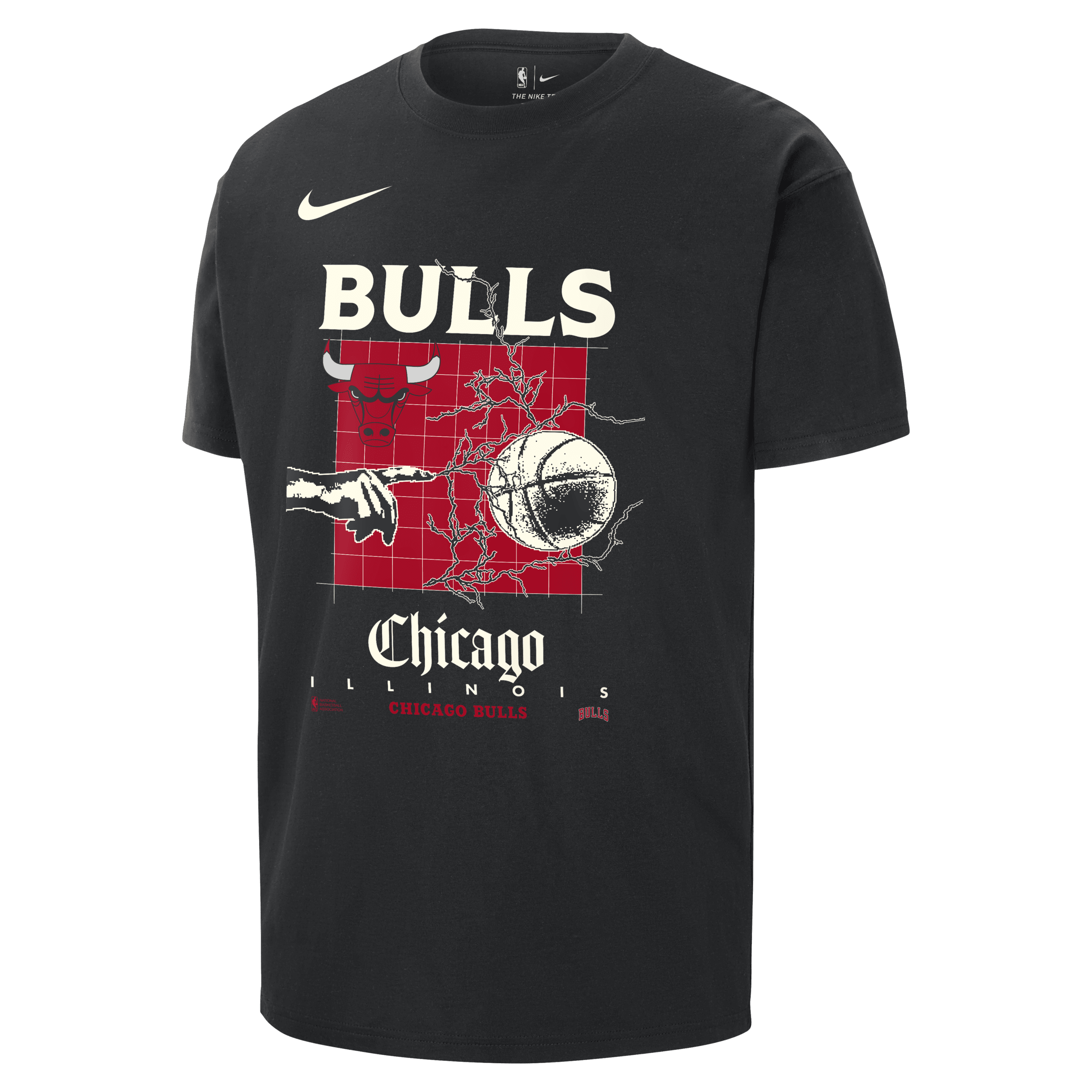 Nike Chicago Bulls Courtside Max90 NBA T-shirt voor heren Zwart