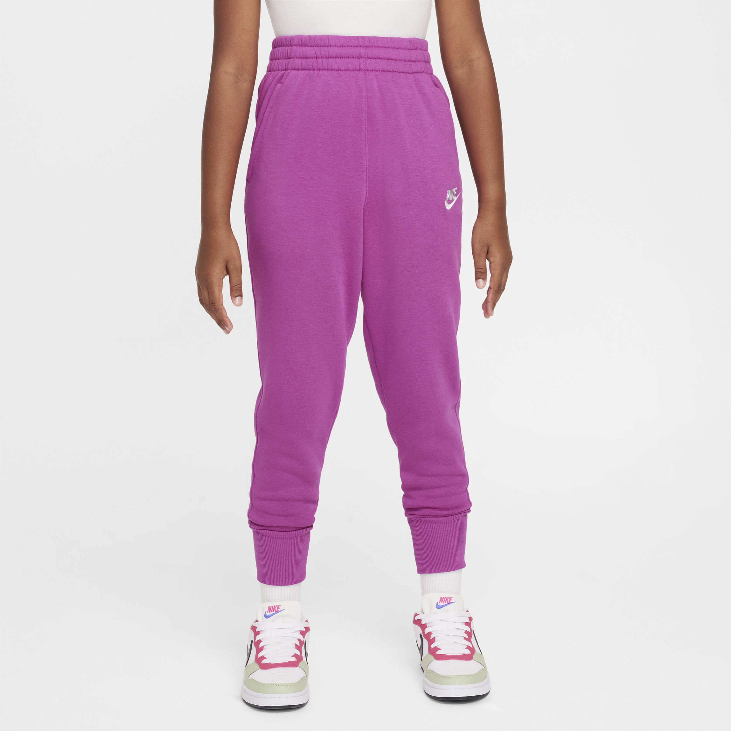 Pantalon taille haute ajusté Nike Sportswear Club Fleece pour ado (fille) - Pourpre