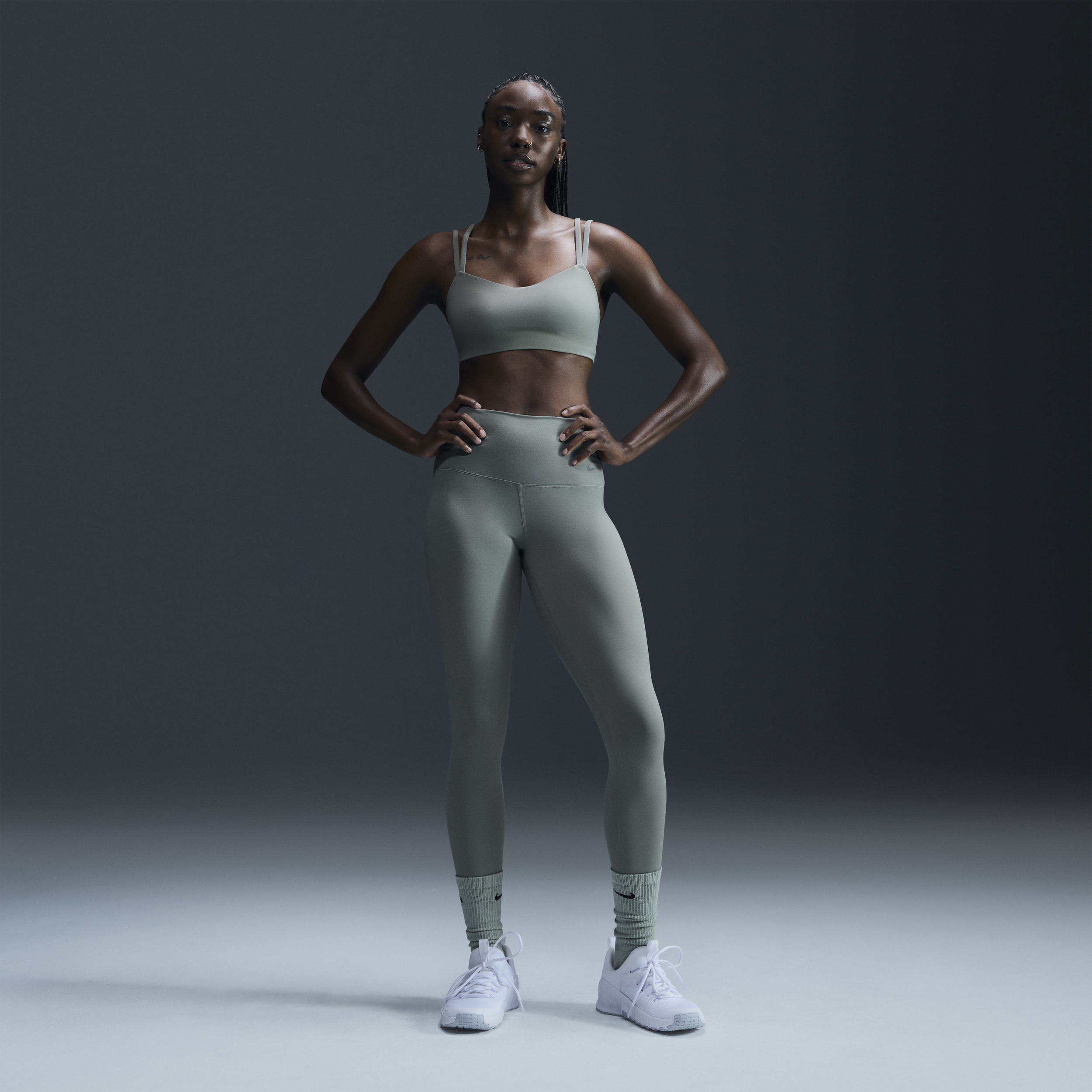 Legging 7/8 à taille haute et maintien léger Nike Zenvy pour femme - Vert