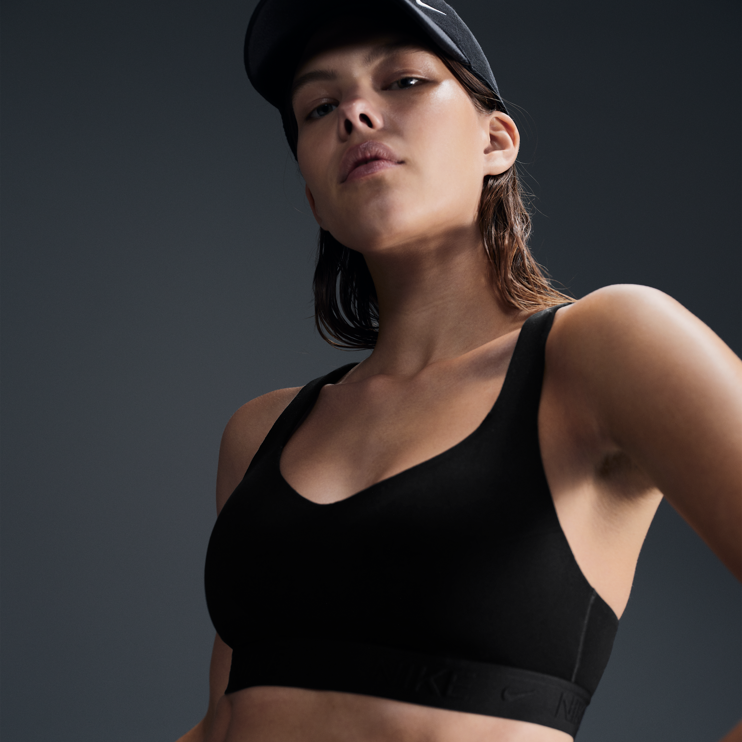 Nike Indy High-Support Women's Padded Adjustable Sports Bra - Polyester - Black