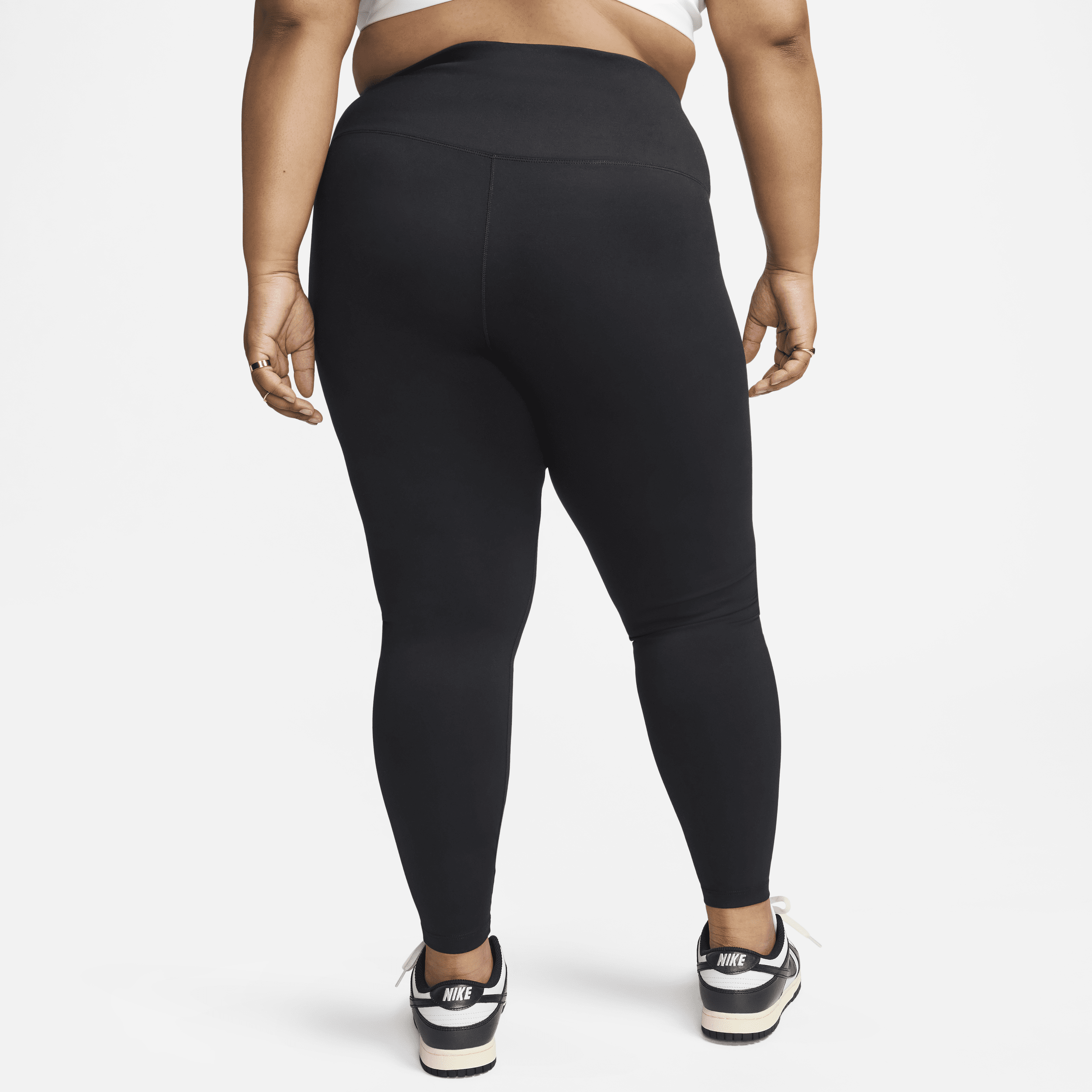 Nike One lange legging met hoge taille voor dames (Plus Size) Zwart