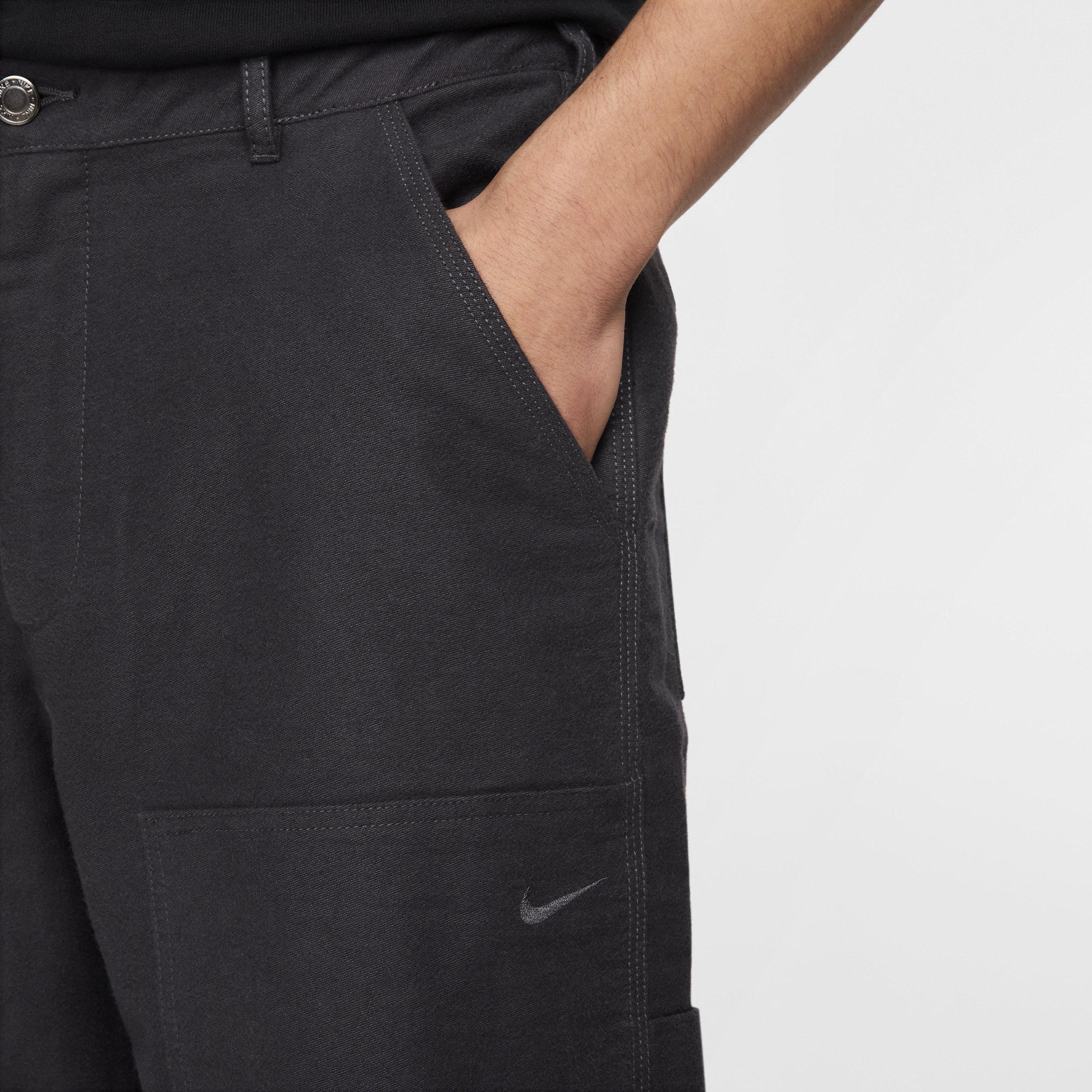 Pantalon chamois doublé aux genoux Nike Life pour homme - Gris