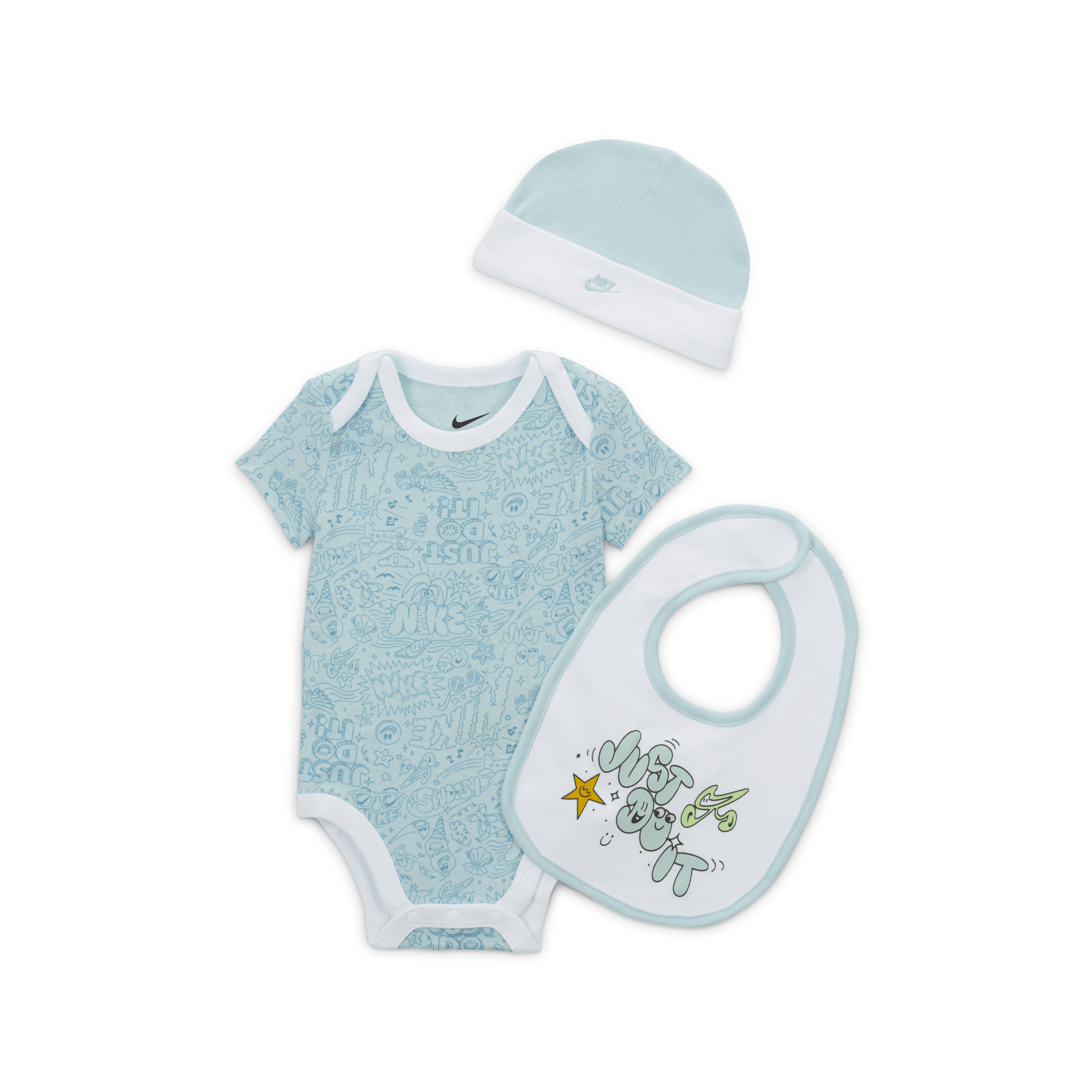Nike Adventure Doodle driedelige romperset voor baby's (0-9 maanden) Blauw
