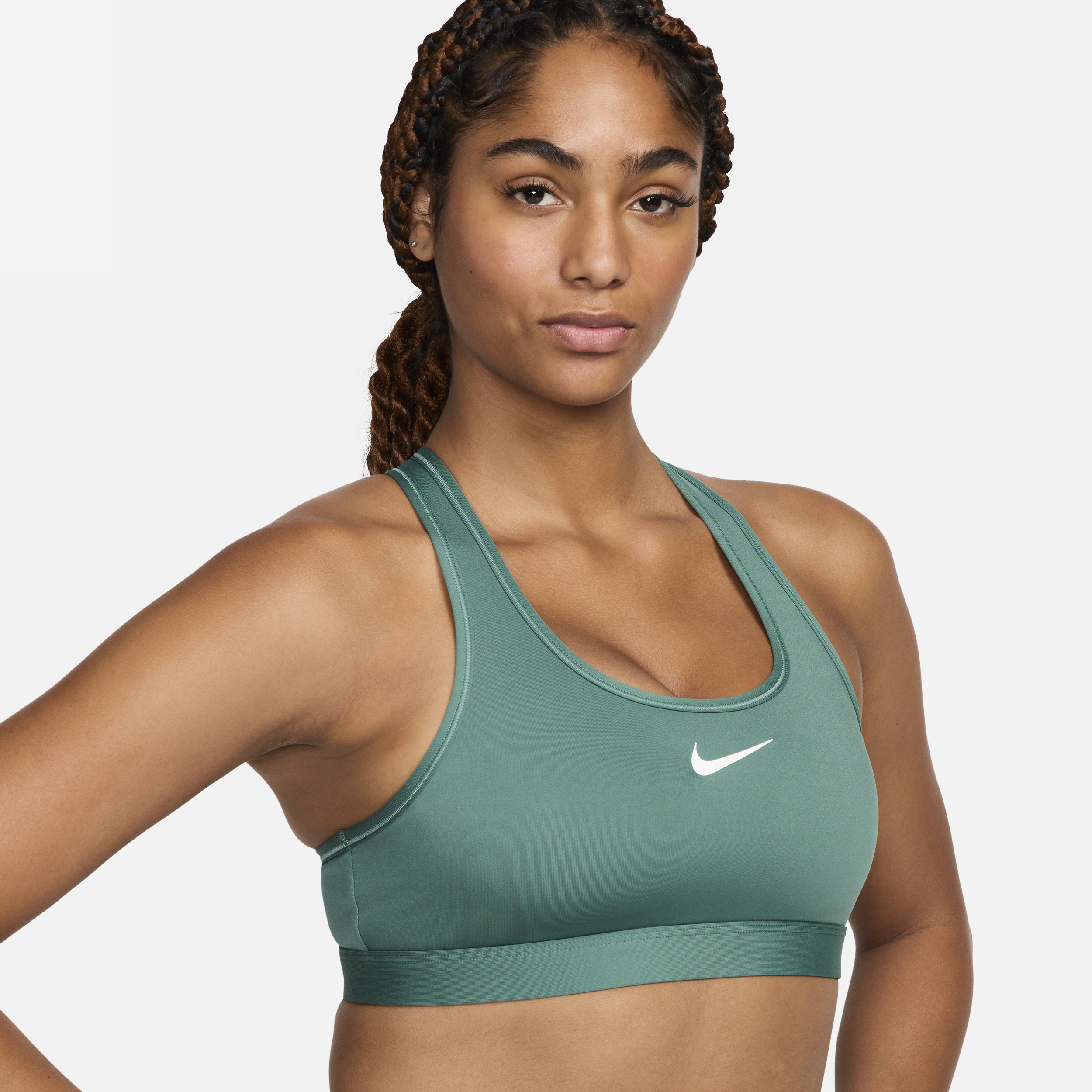 Nike Swoosh Medium Support padded sport-bh Groen