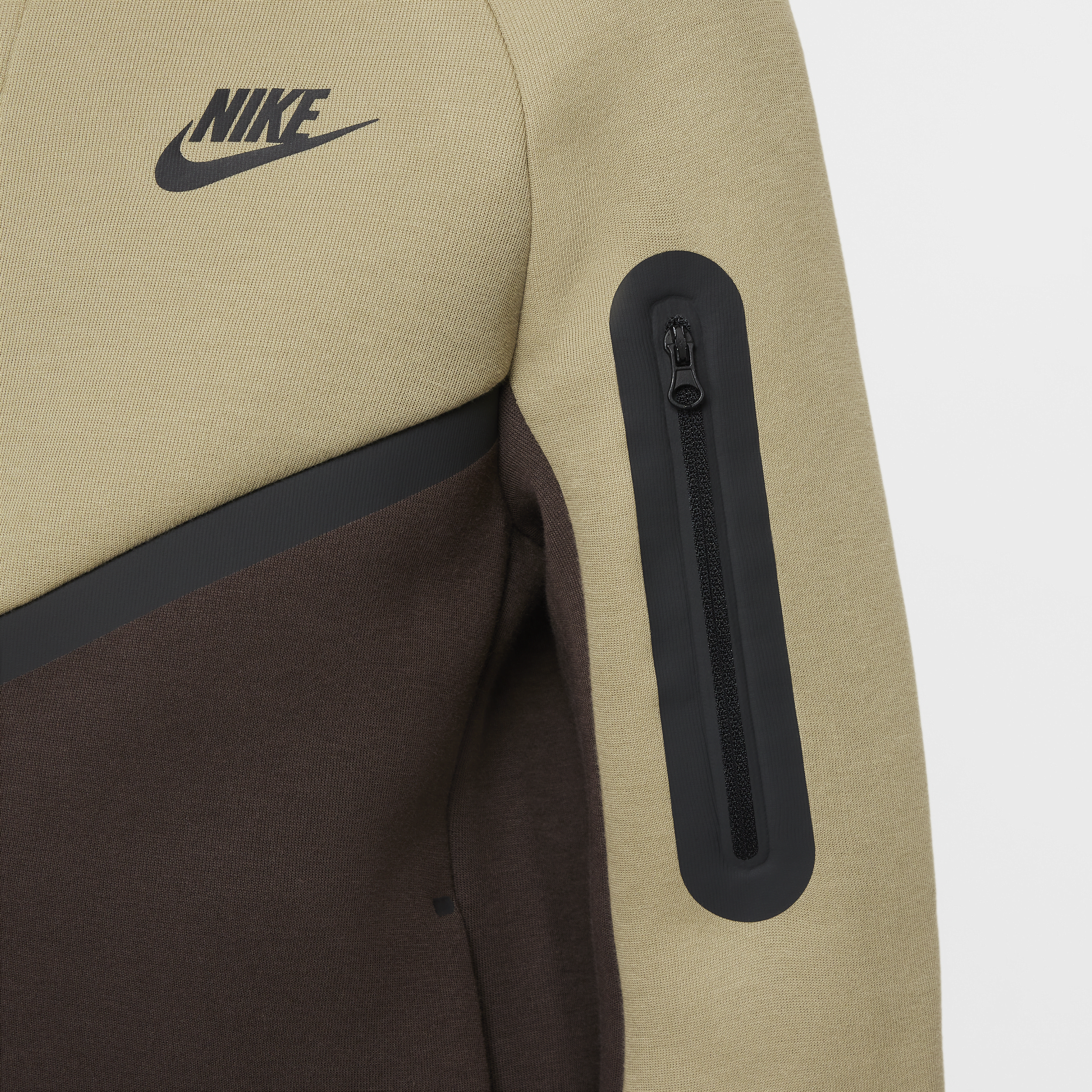 Sweat à capuche et zip Nike Sportswear Tech Fleece pour ado - Marron